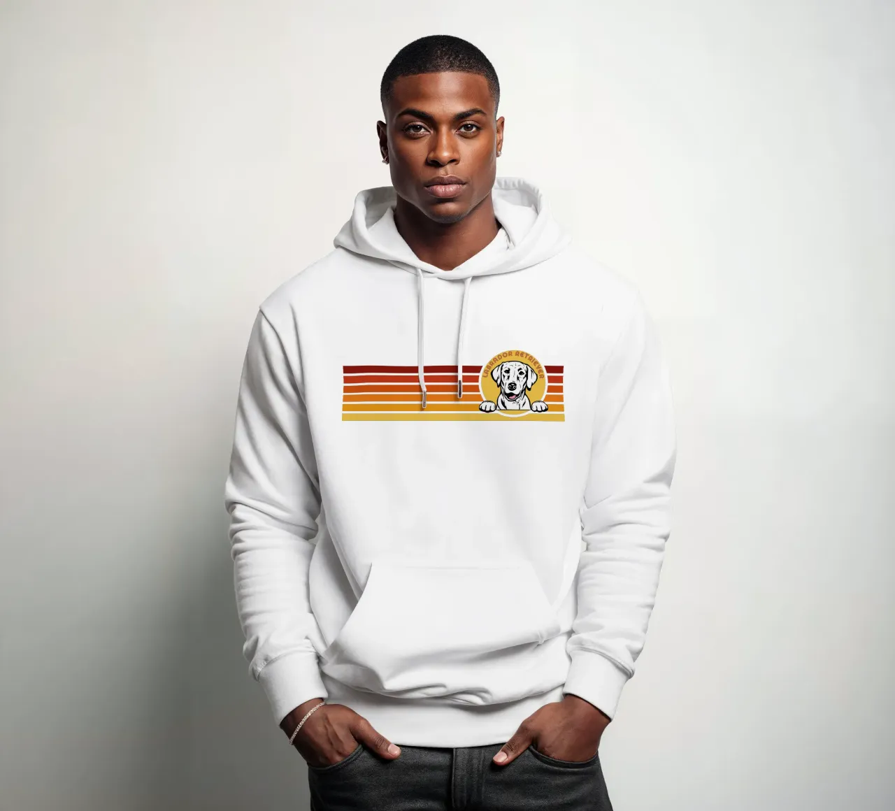 linea retro design labrador retriever felpa con cappuccio da ririedis