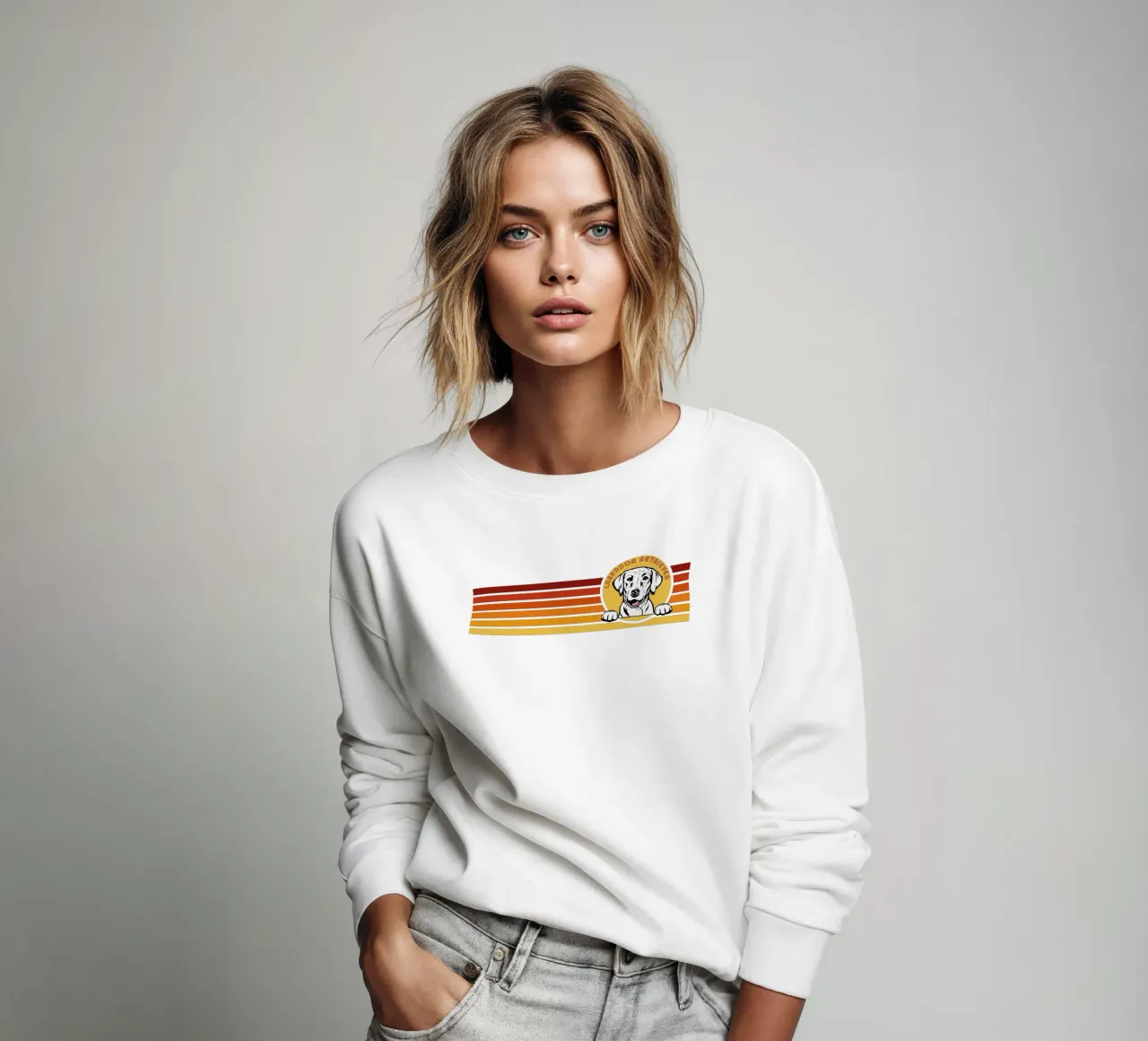 Linie Retro-Design Labrador Retriever Sweatshirt von ririedis