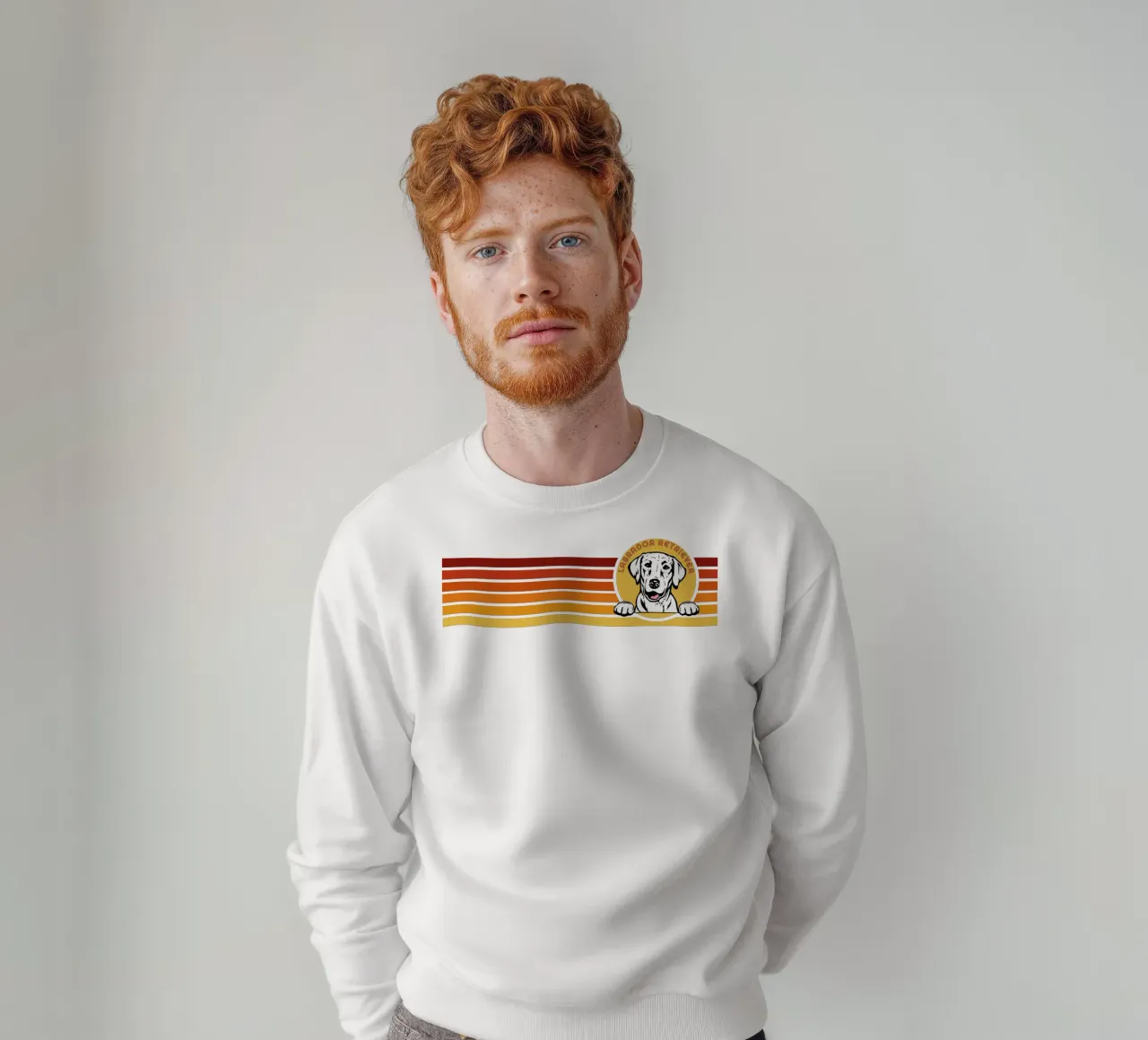 Linie Retro-Design Labrador Retriever Sweatshirt von ririedis