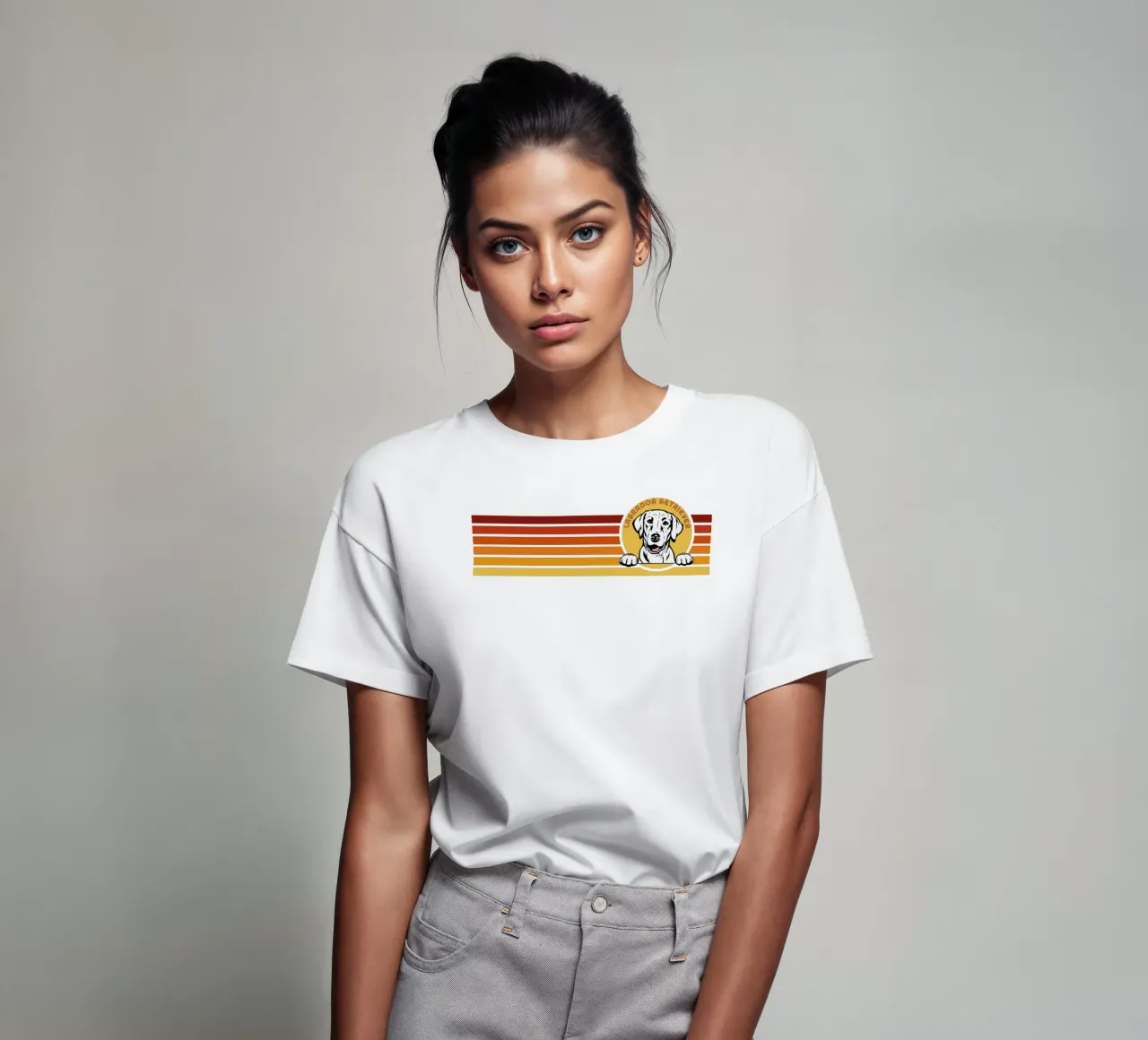 linea retro design labrador retriever t-shirt da ririedis