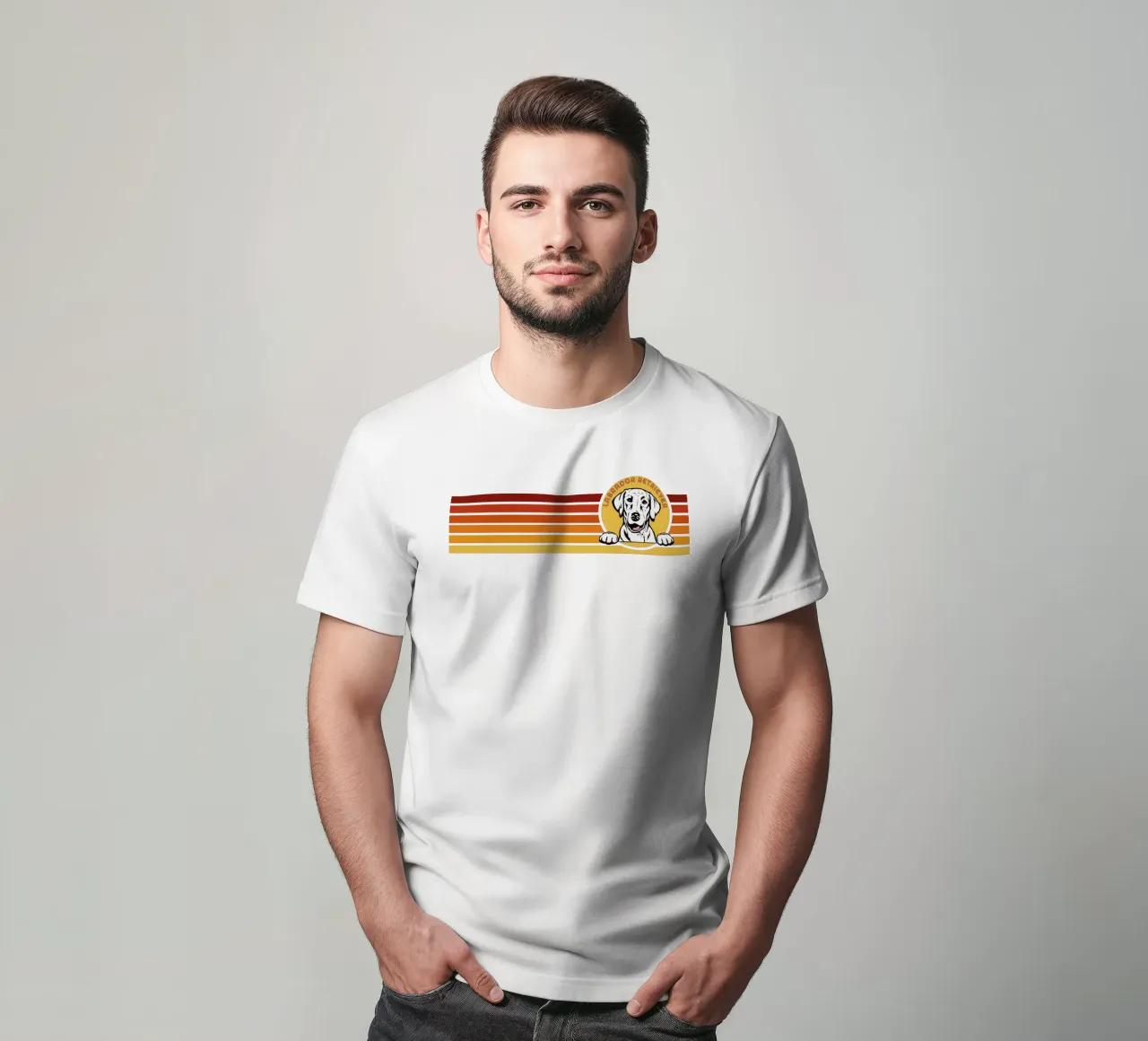 linea retro design labrador retriever t-shirt da ririedis