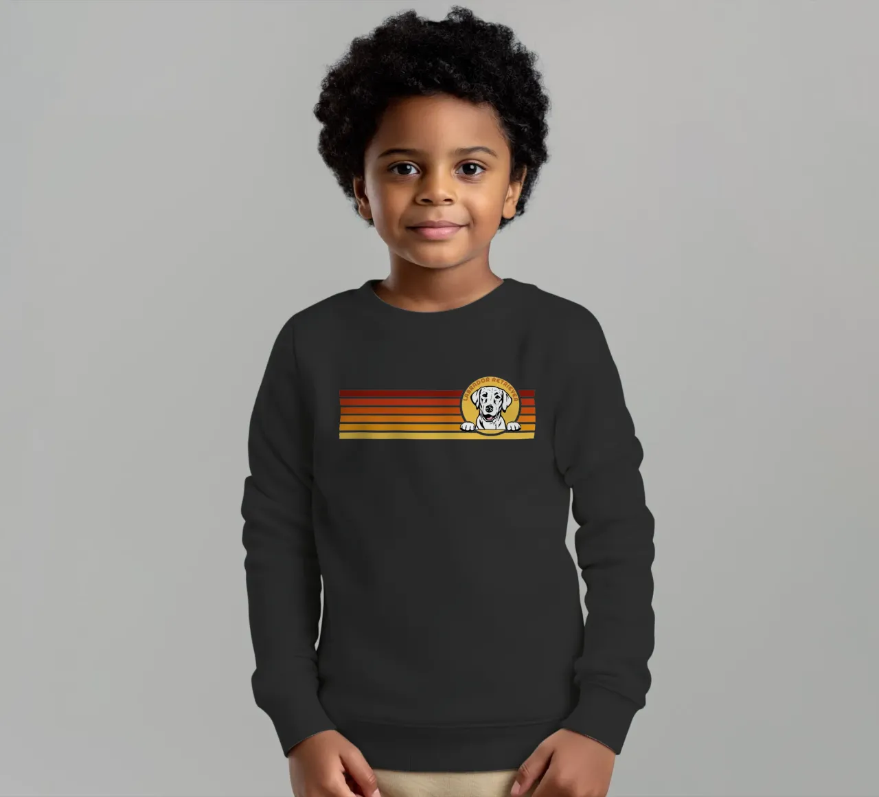 linea retro design labrador retriever felpa bambino da ririedis