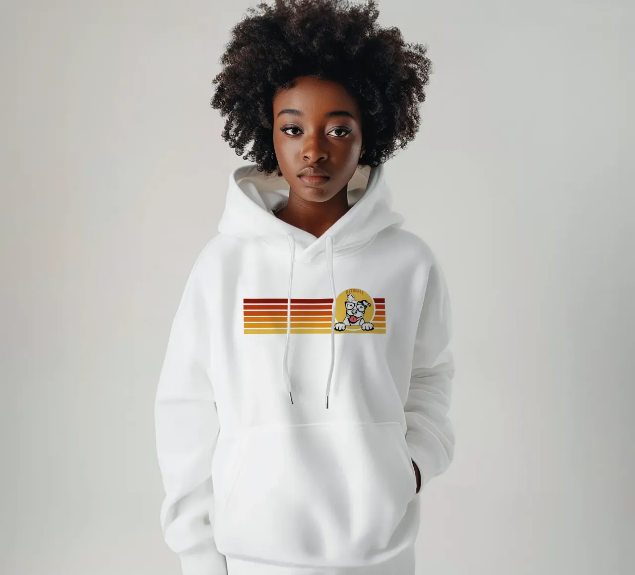 line retro design PITBULL felpa con cappuccio da ririedis