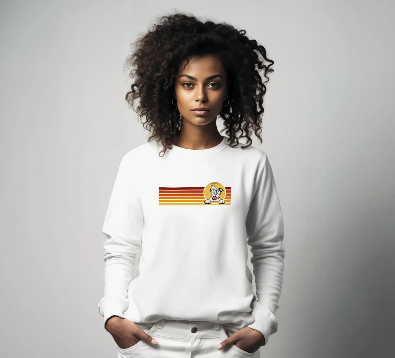 line retro design PITBULL sweatshirt by ririedis