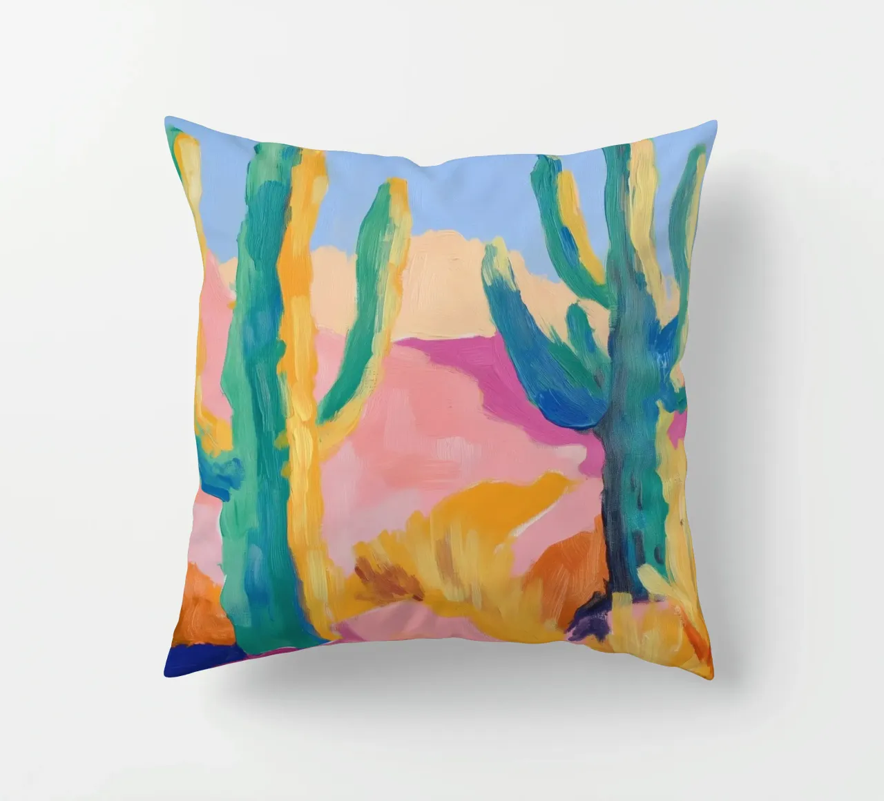 Cactus colorati cuscino da Melloi Art Print