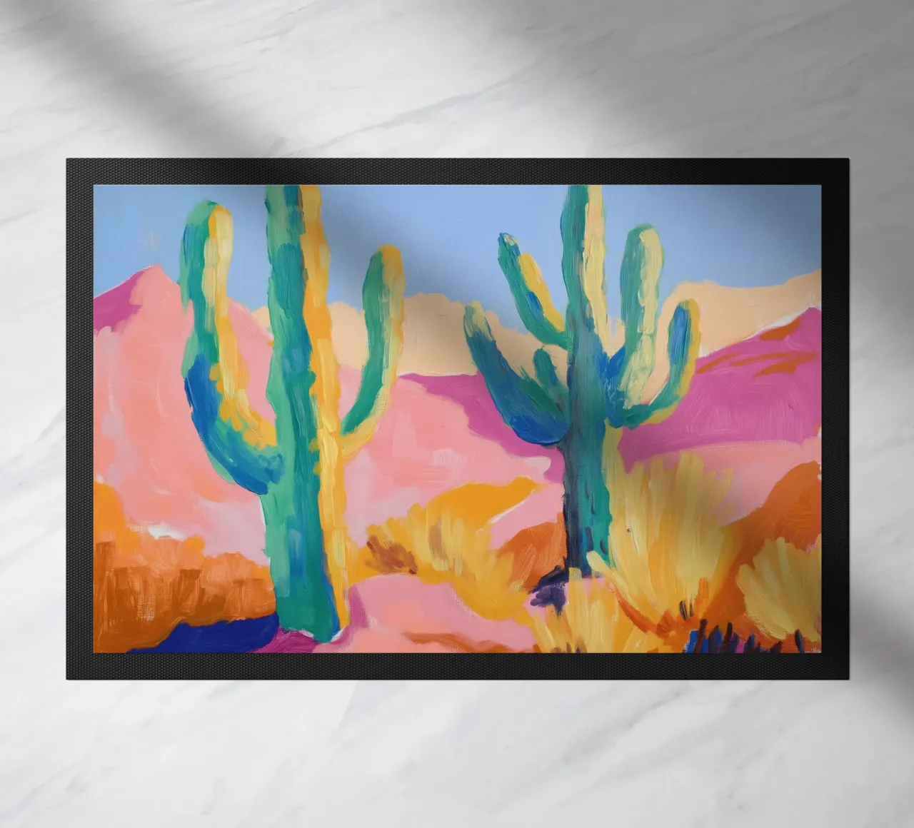 Cactus colorati zerbino da Melloi Art Print
