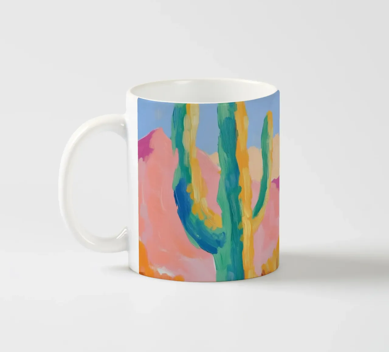 Cactus colorati tazza in ceramica da Melloi Art Print