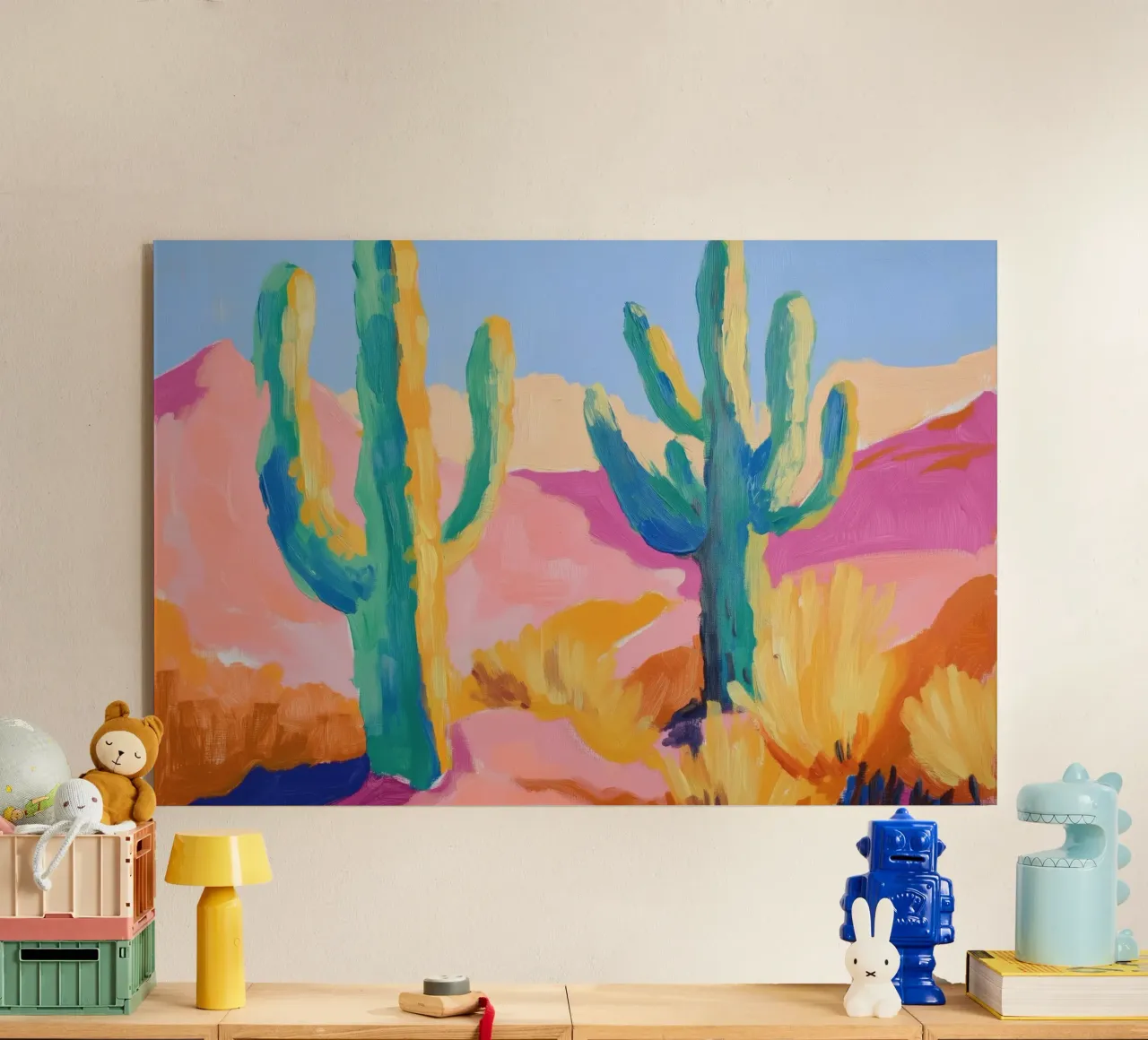 Cactus colorati plexiglass da Melloi Art Print