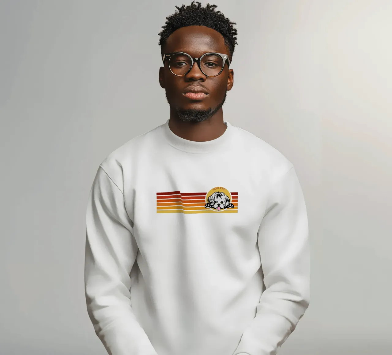 Linie Retro-Design TZIH ZHU Sweatshirt von ririedis