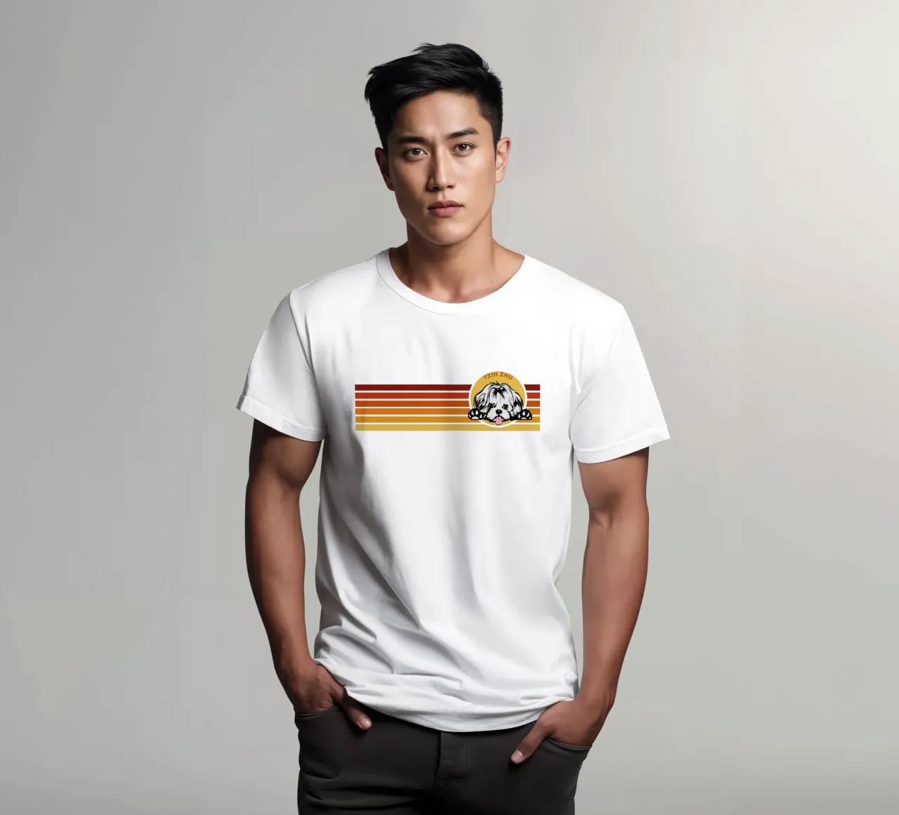 line retro design TZIH ZHU t-shirt da ririedis