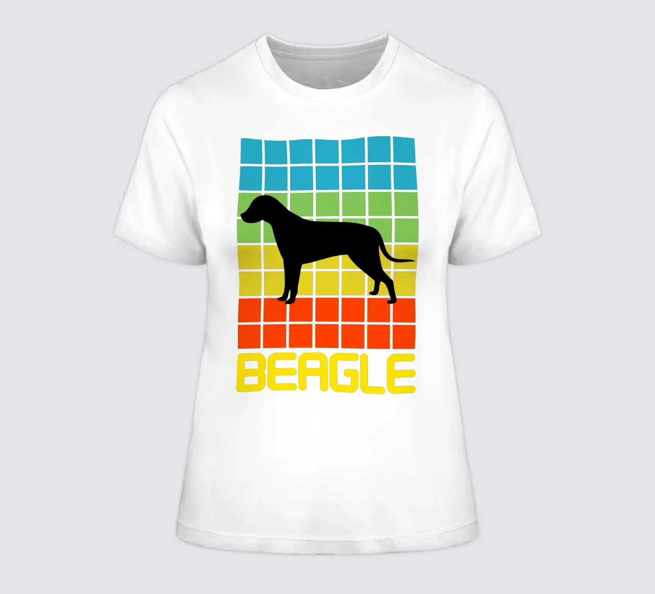 SQUARE RETRO BEAGLE women's fitted t-shirt by ririedis