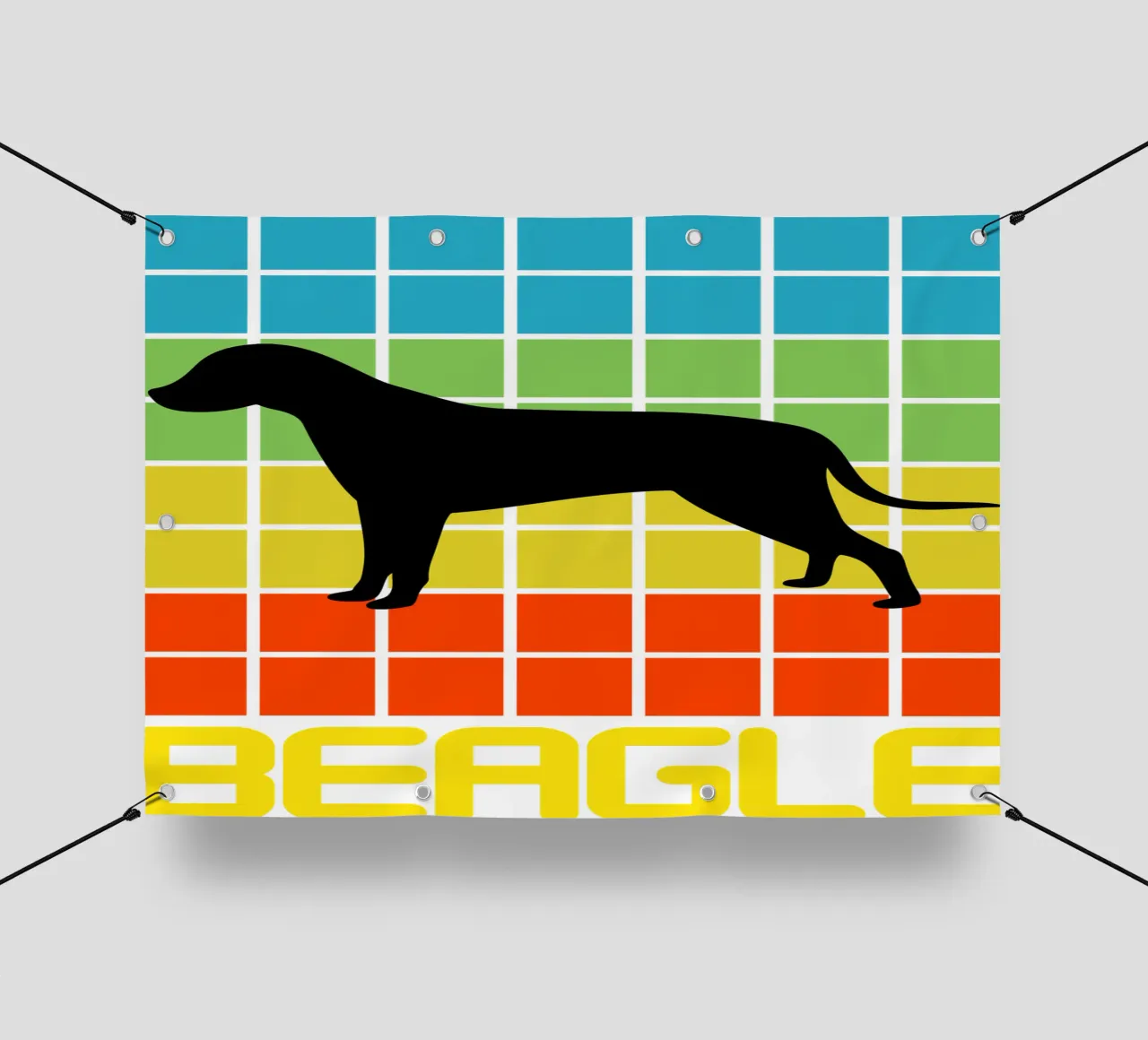 BEAGLE QUADRATO RETRÒ telo in pvc da ririedis