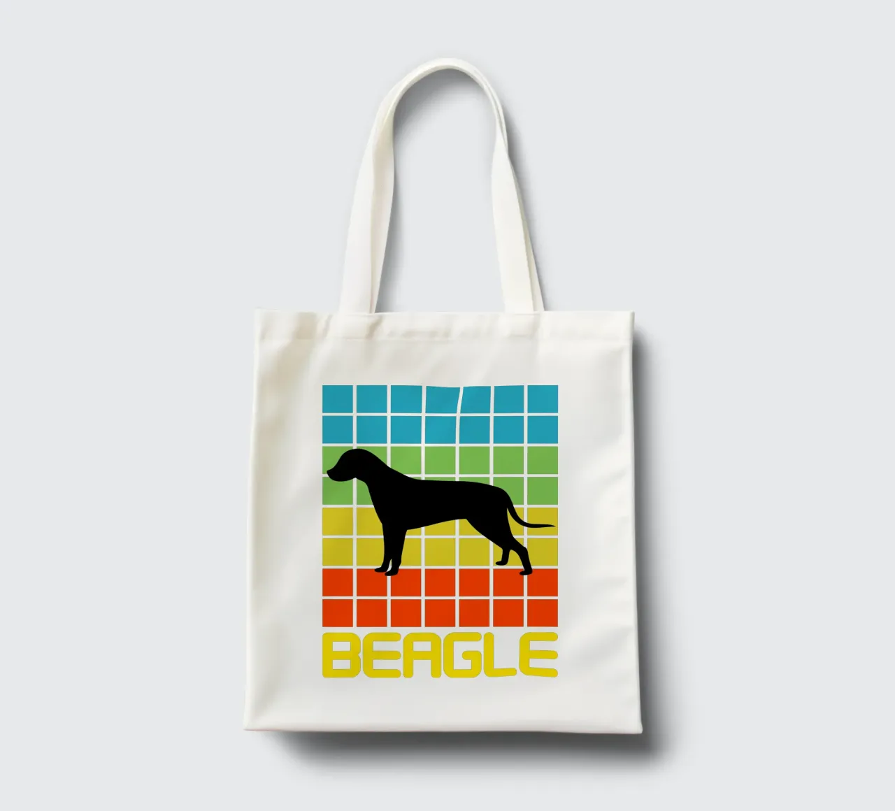 SQUARE RETRO BEAGLE tote bag by ririedis