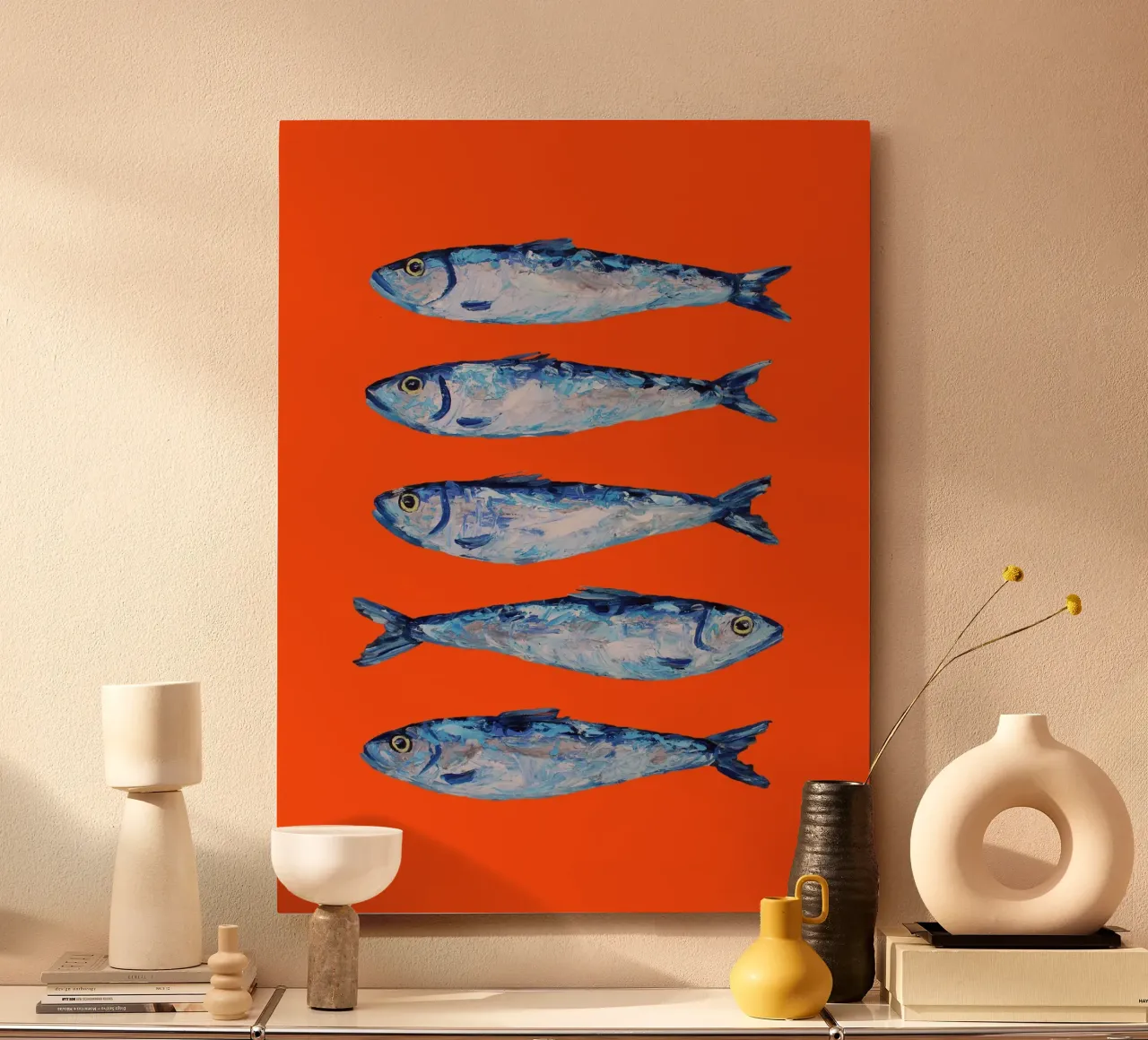 Sardines on Orange forex-plaat van Alice Straker