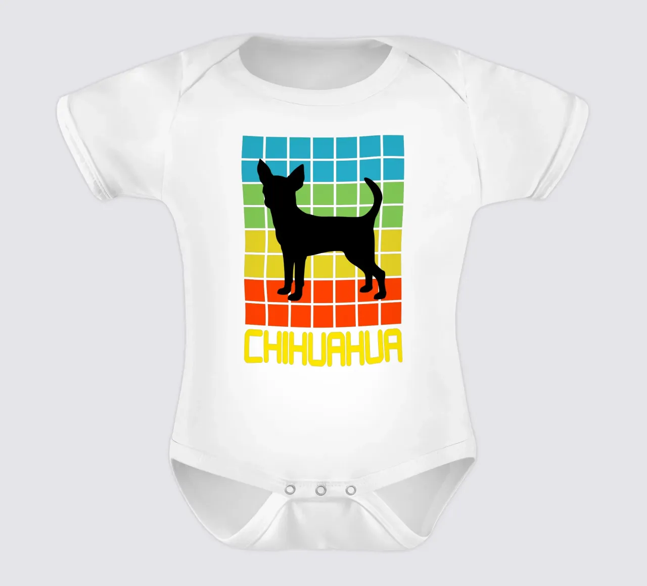 SQUARE RETRO CHIHUAHUA body neonato maniche corte da ririedis