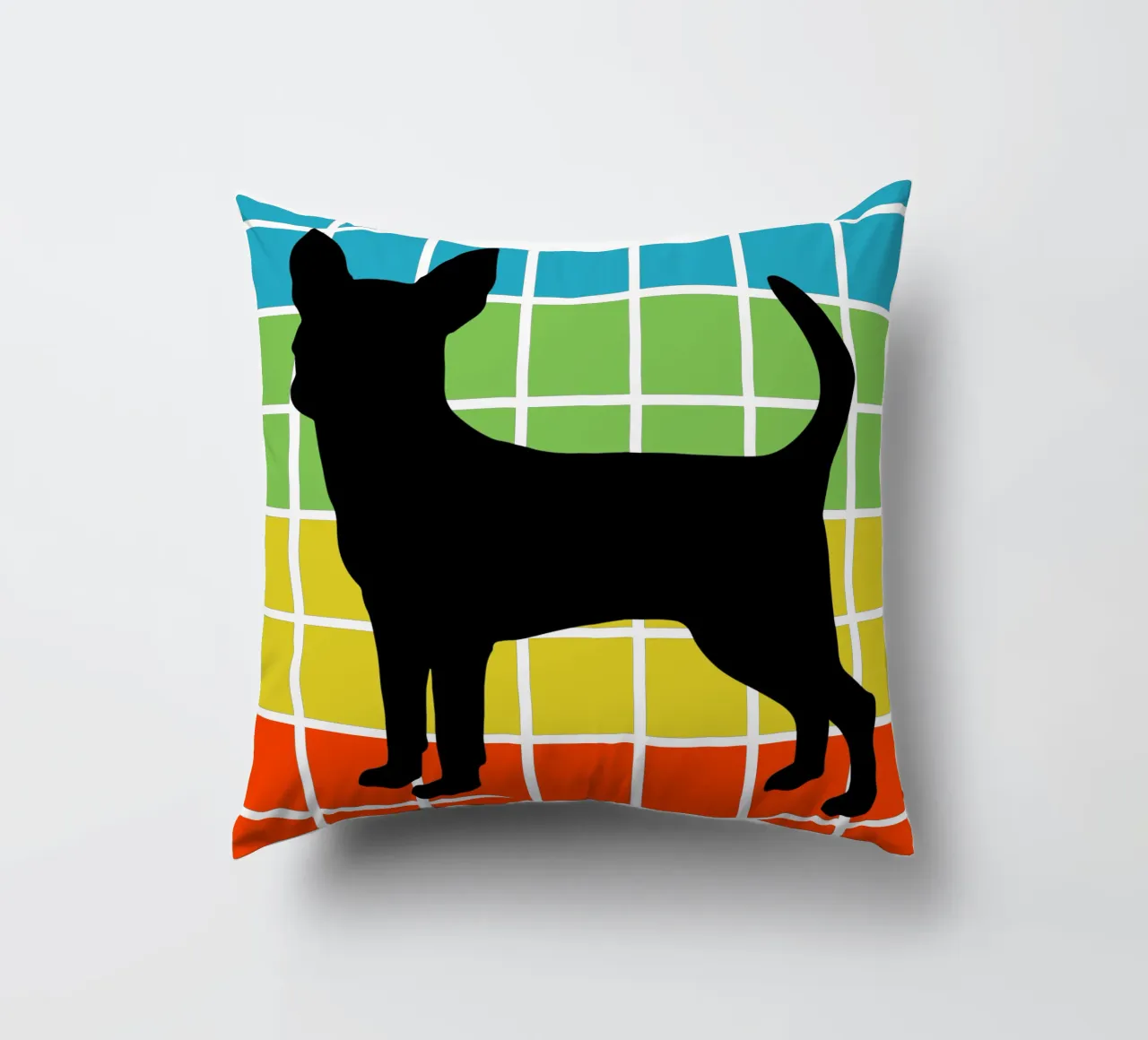 SQUARE RETRO CHIHUAHUA cuscino da ririedis