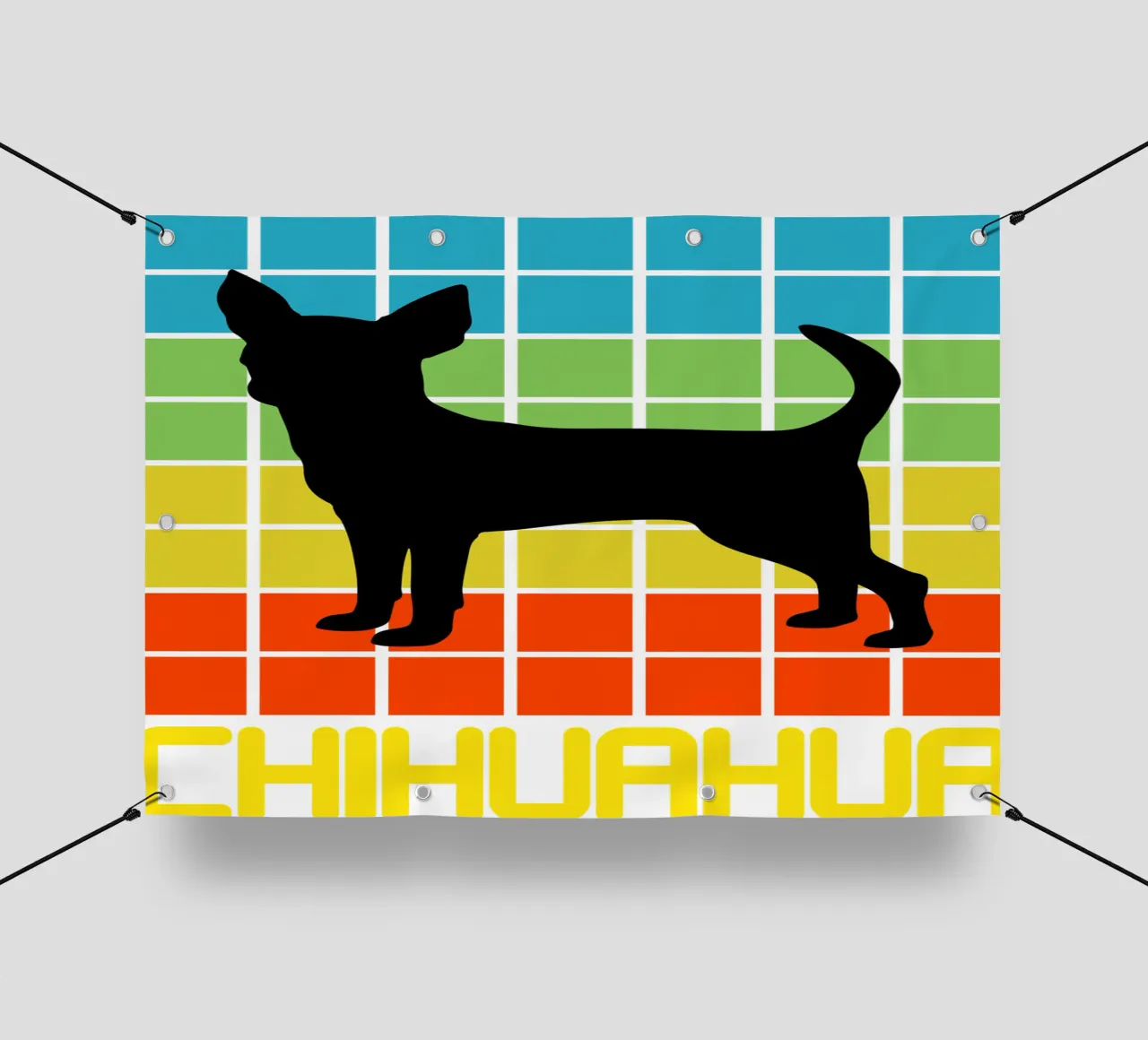 SQUARE RETRO CHIHUAHUA telo in pvc da ririedis