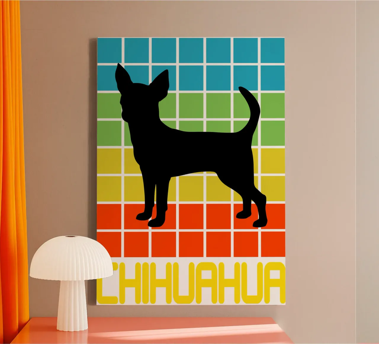 SQUARE RETRO CHIHUAHUA canvas by ririedis