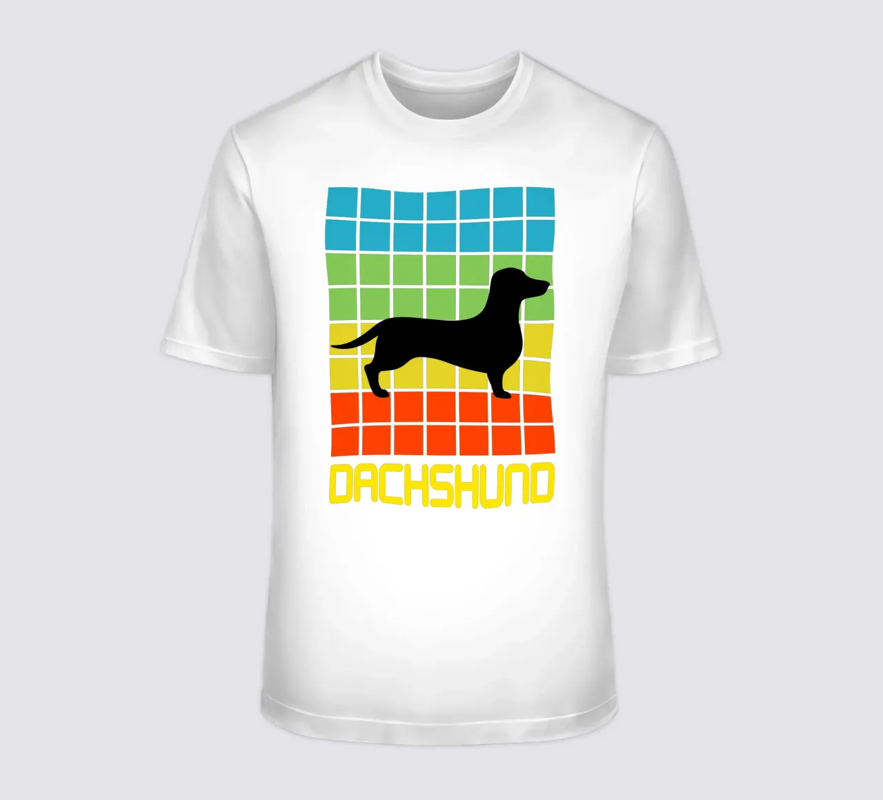 SQUARE RETRO DACHSHUND t-shirt da ririedis