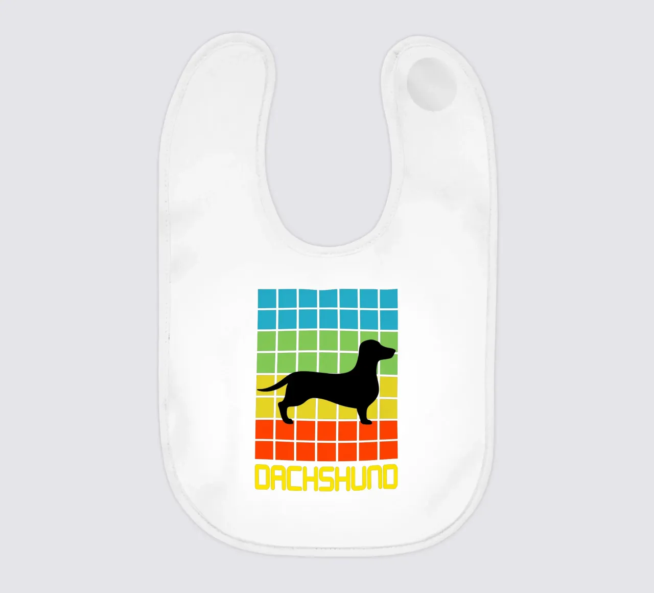 SQUARE RETRO DACHSHUND bavaglino da ririedis