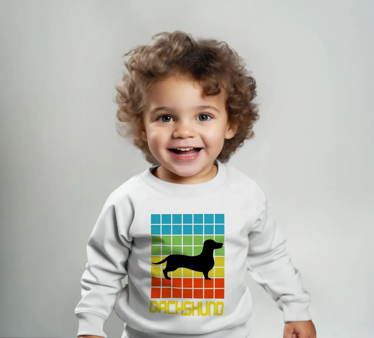 SQUARE RETRO DACHSHUND felpa neonato da ririedis