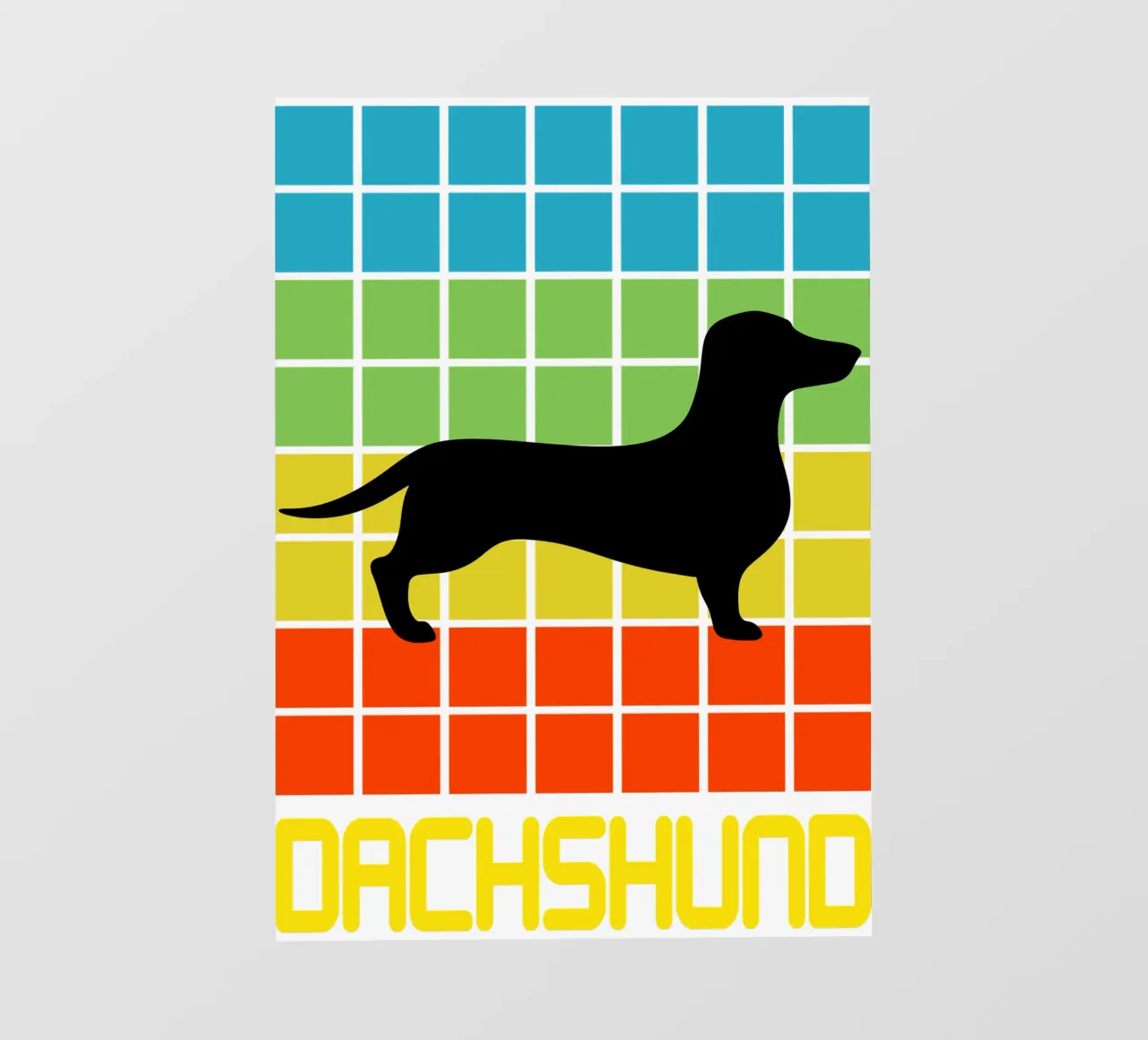 SQUARE RETRO DACHSHUND pellicola backlit da ririedis