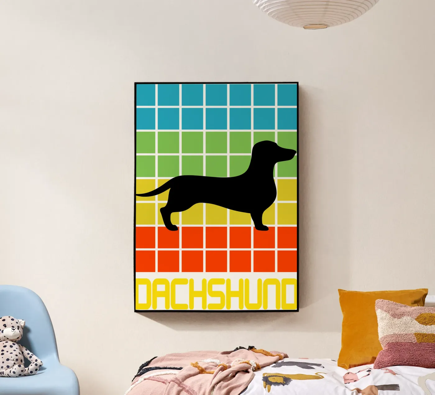 SQUARE RETRO DACHSHUND plexiglass da ririedis