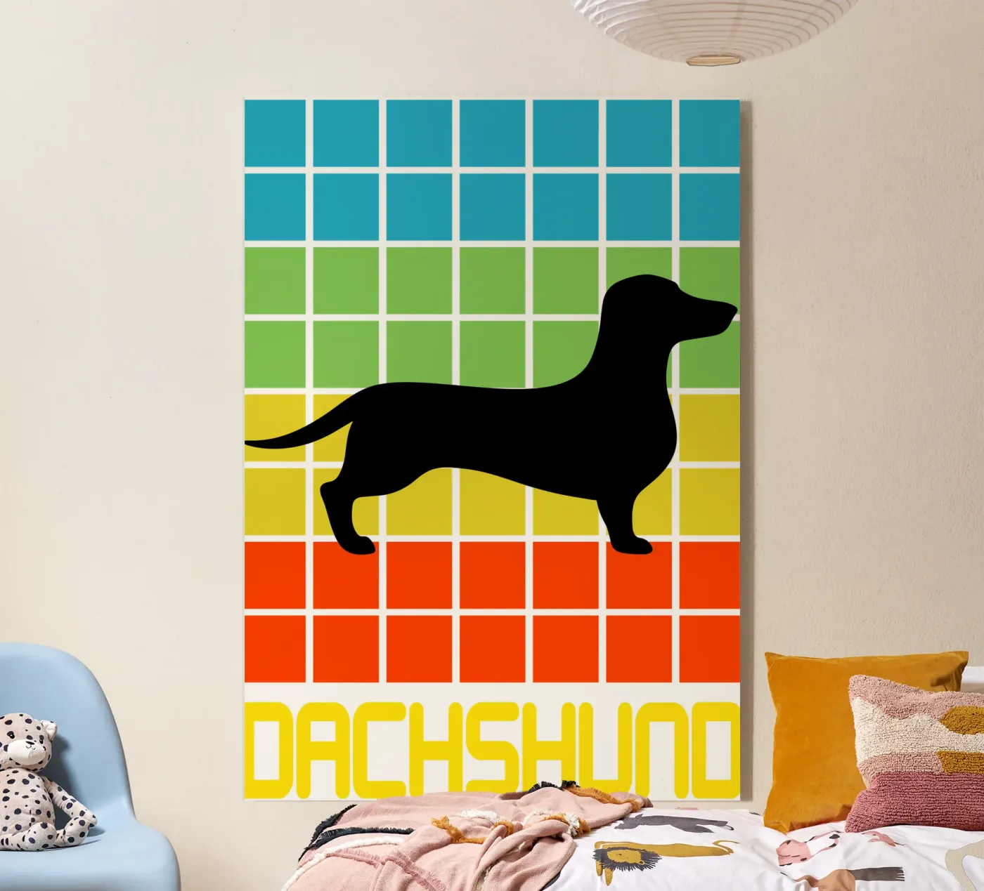 SQUARE RETRO DACHSHUND plexiglass da ririedis