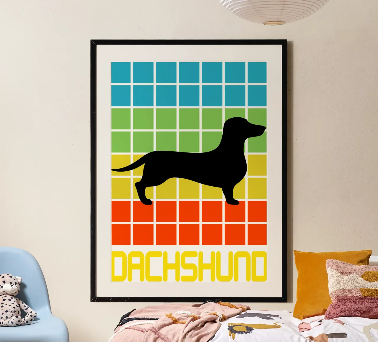 SQUARE RETRO DACHSHUND carta hahnemühle da ririedis