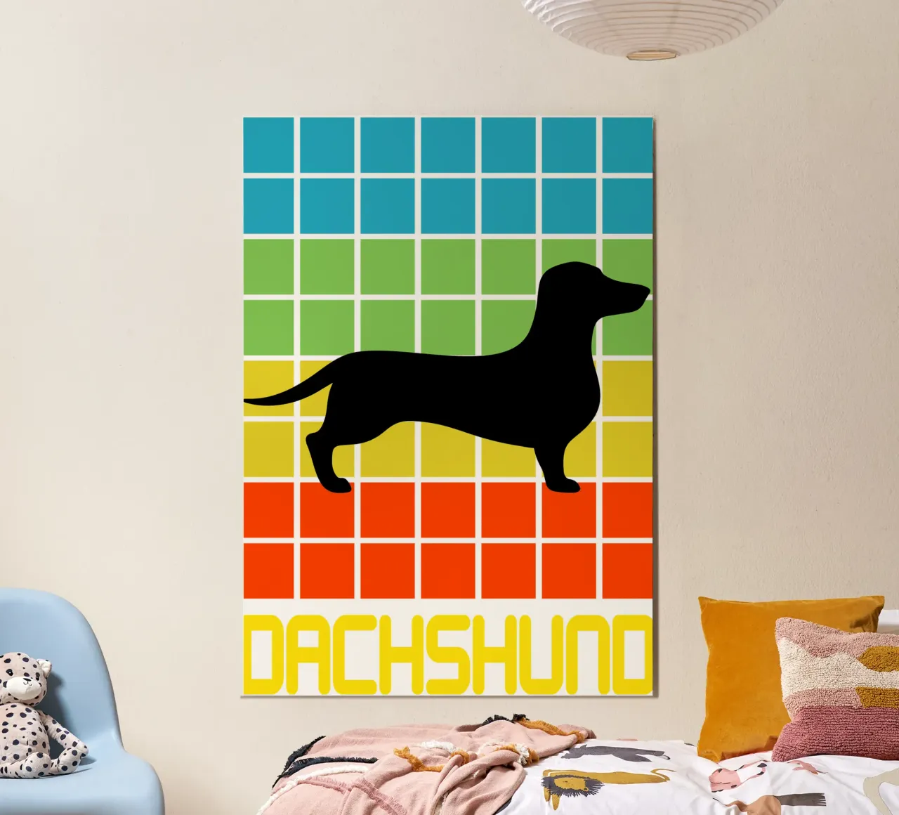 SQUARE RETRO DACHSHUND carta hahnemühle da ririedis