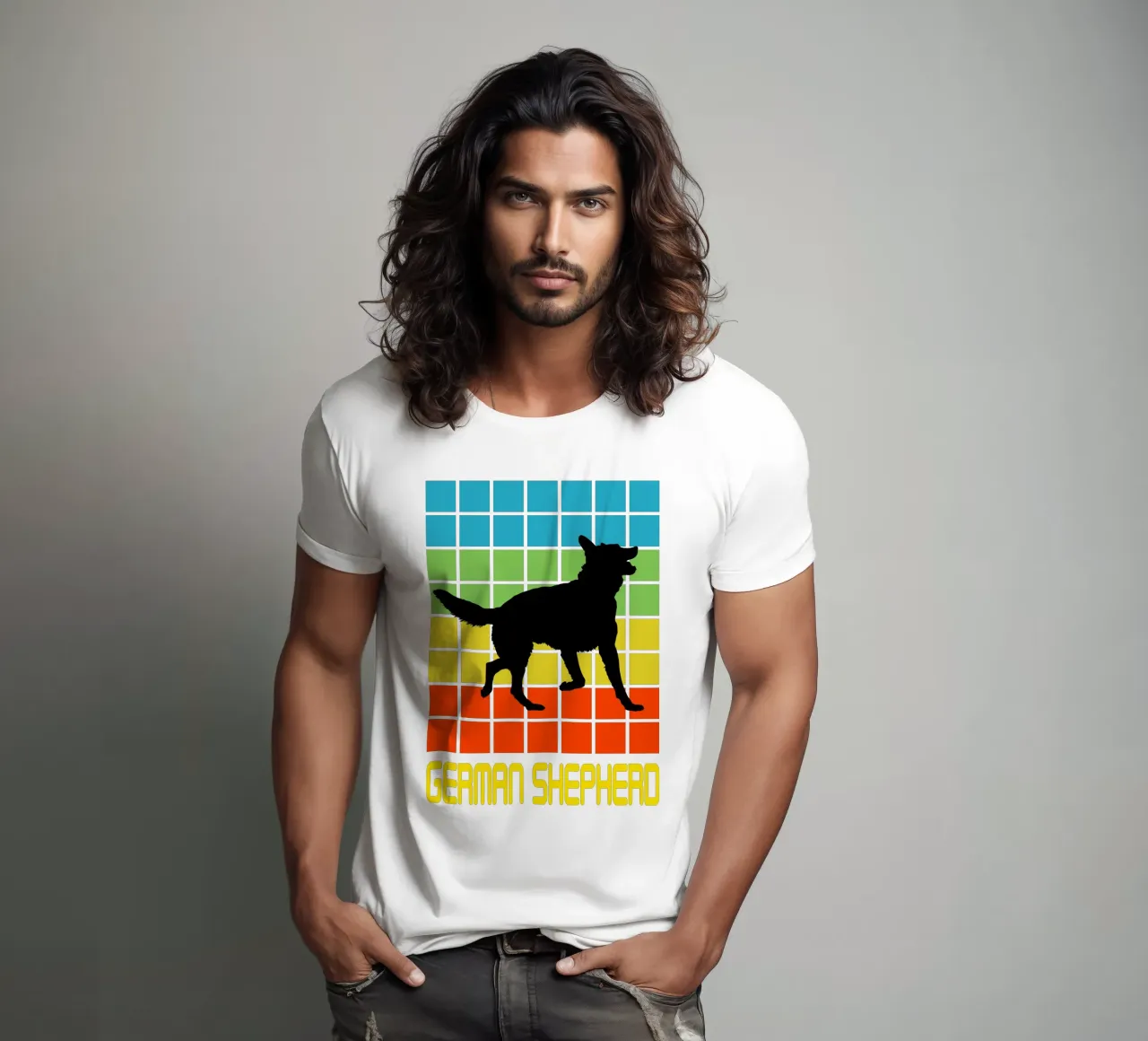 PASTORE TEDESCO QUADRATO RETRÒ t-shirt da ririedis