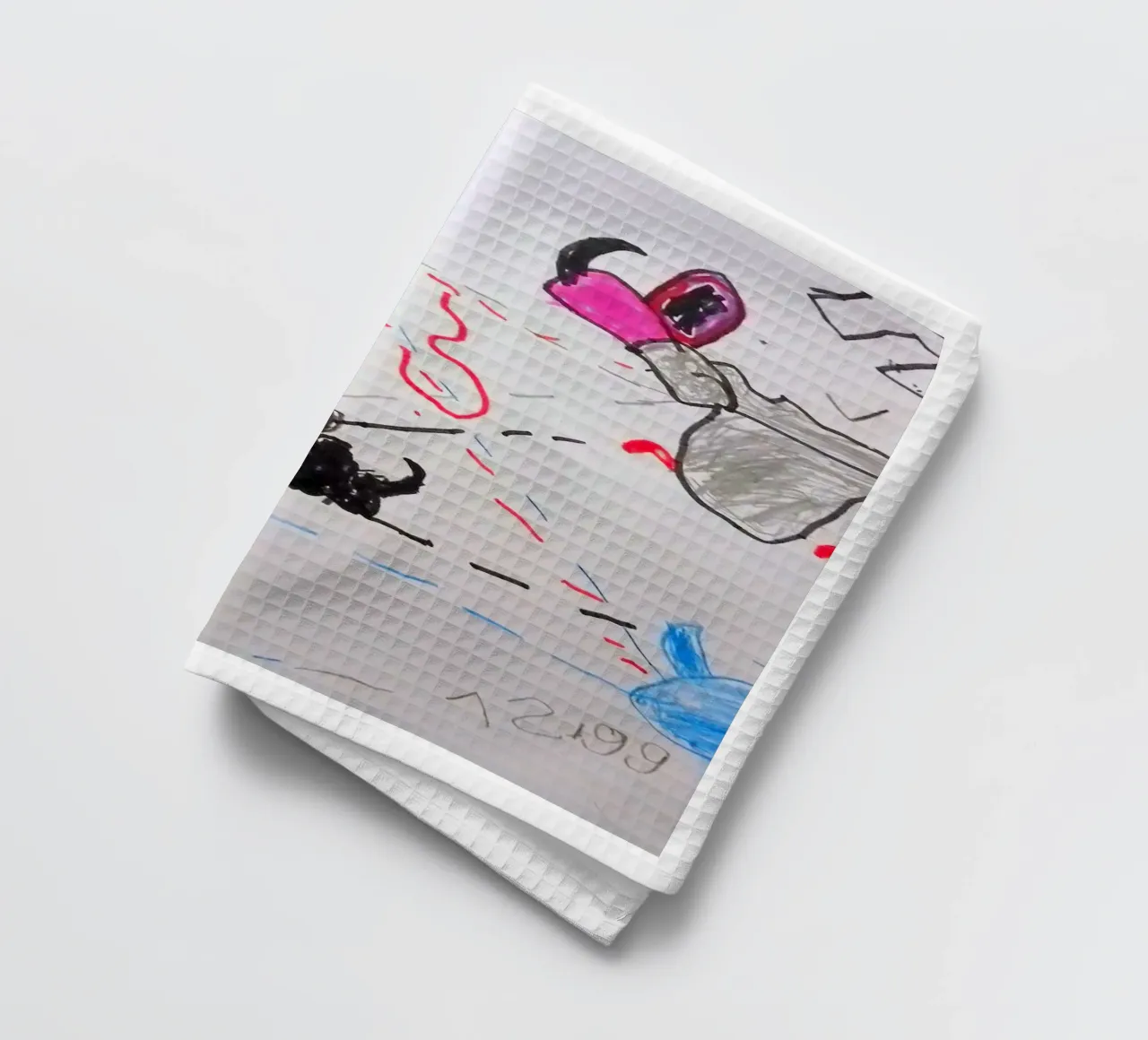 Monsterbild Nummer 2 tea towel by Trash is dada Official