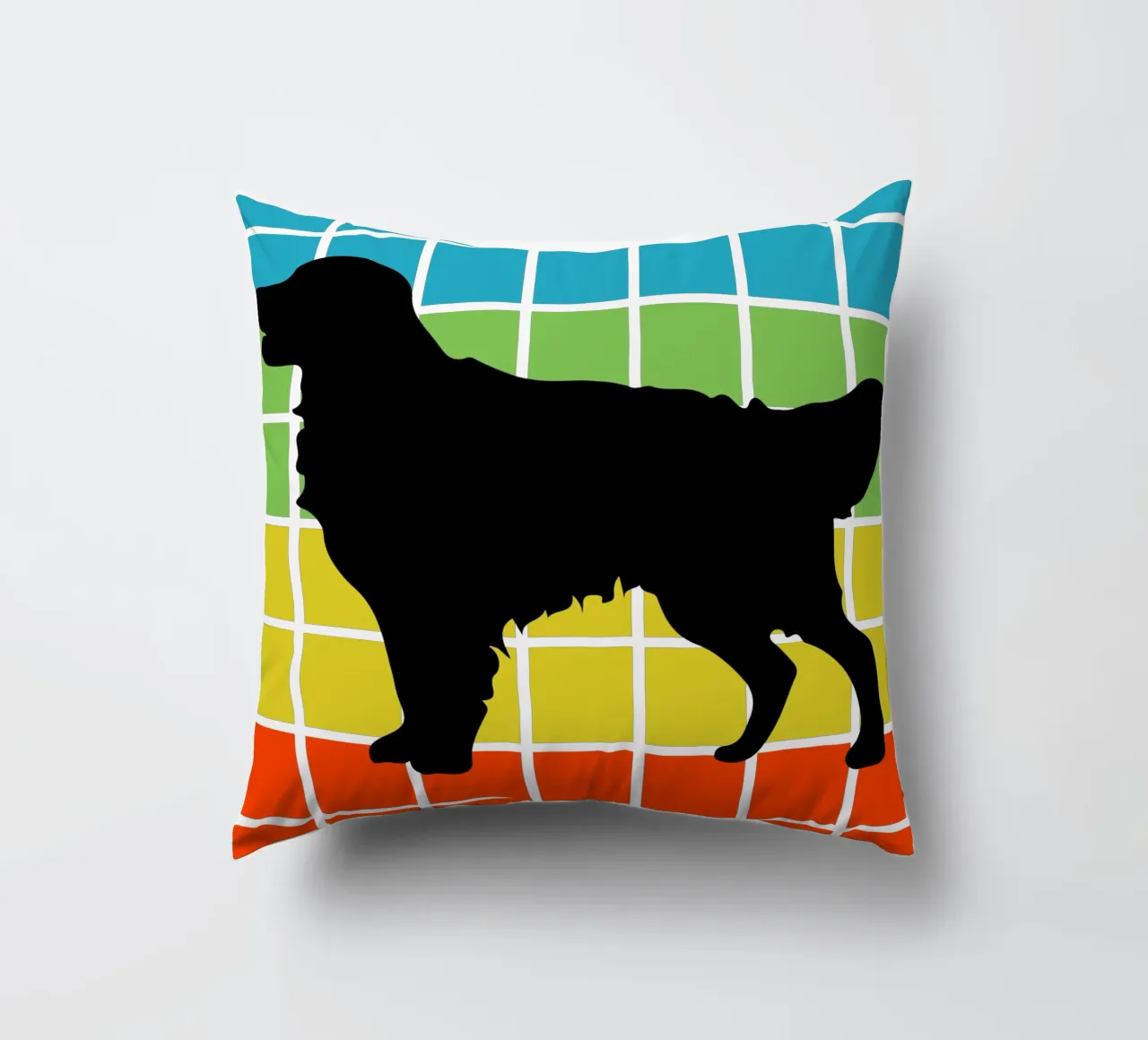 QUADRATO RETRÒ GOLDEN RETRIEVER cuscino da ririedis