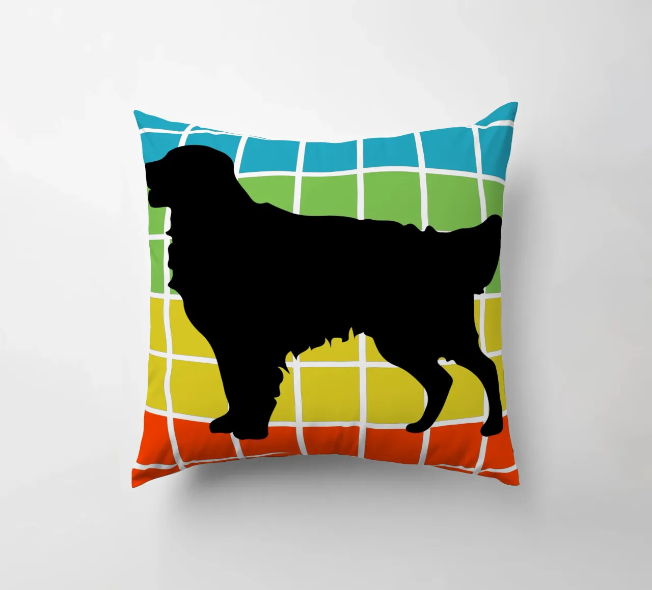 QUADRATO RETRÒ GOLDEN RETRIEVER cuscino da ririedis