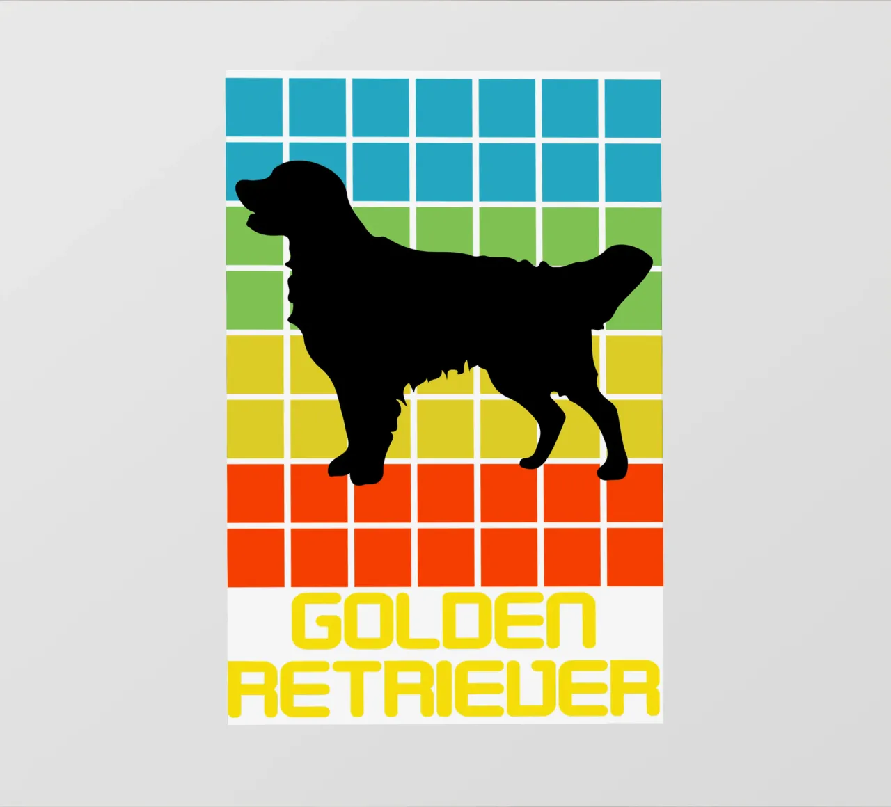 QUADRATO RETRÒ GOLDEN RETRIEVER pellicola backlit da ririedis