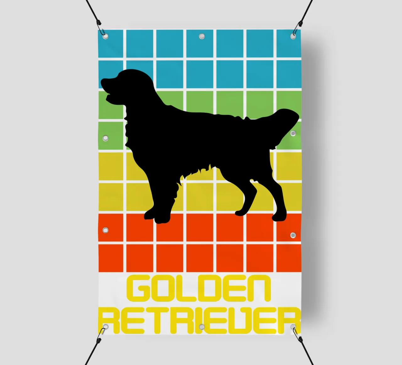 QUADRATO RETRÒ GOLDEN RETRIEVER telo in pvc da ririedis