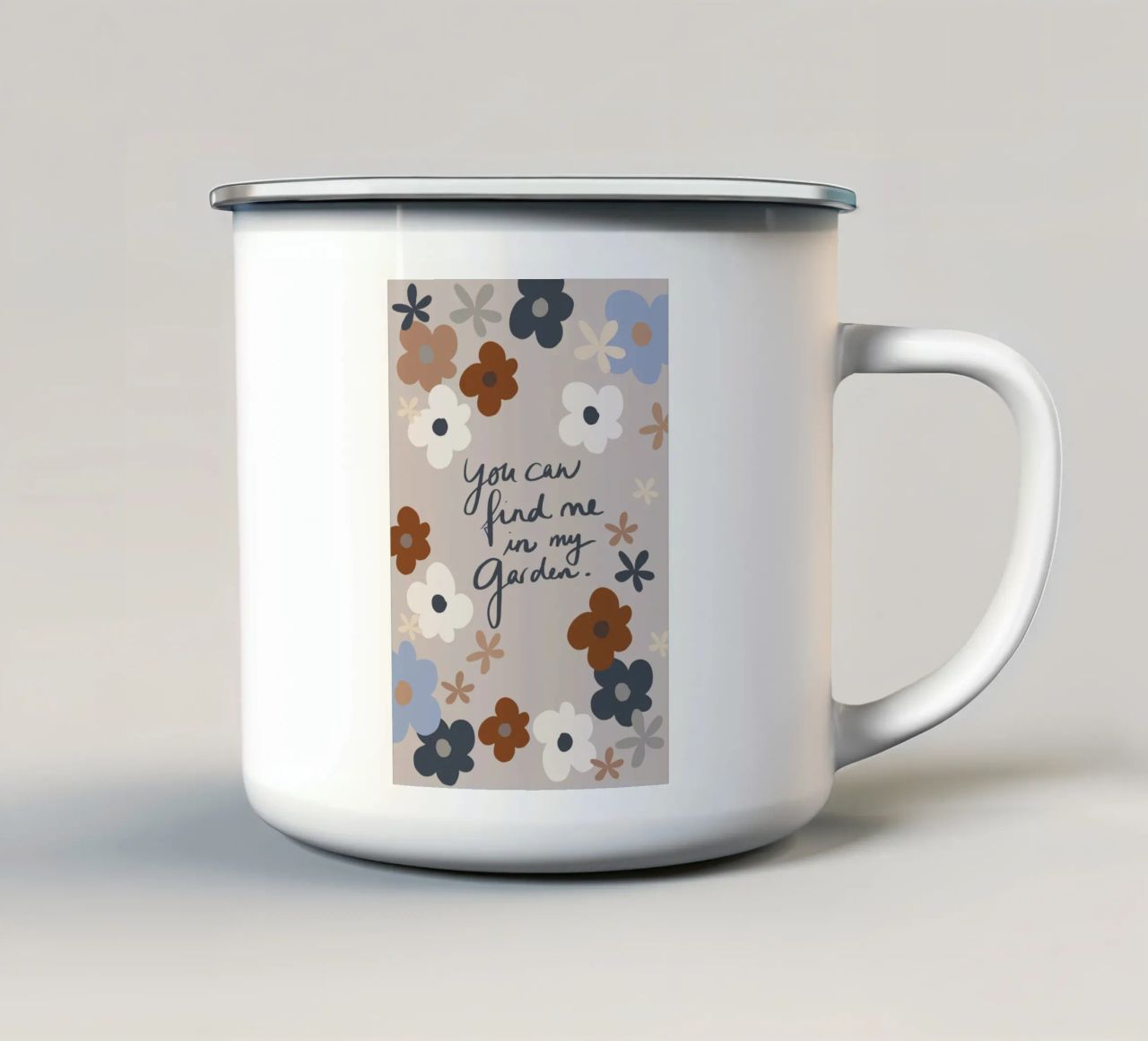 You Can Find Me In My Garden tazza in smalto da Studio Memb
