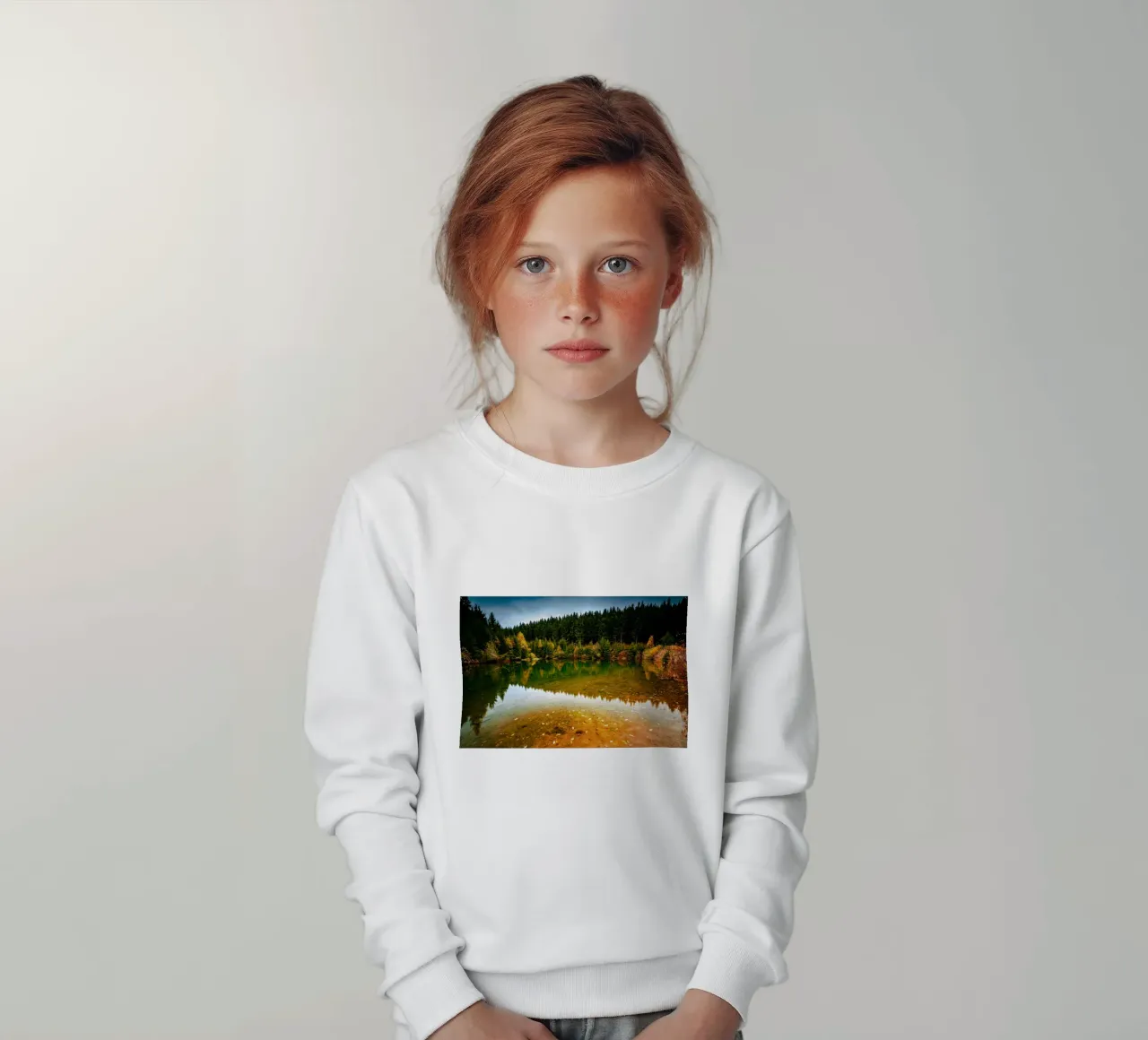 Kleiner See in Oberwiesenthal im Herbst felpa bambino da Marcus Beckert | Fotografie