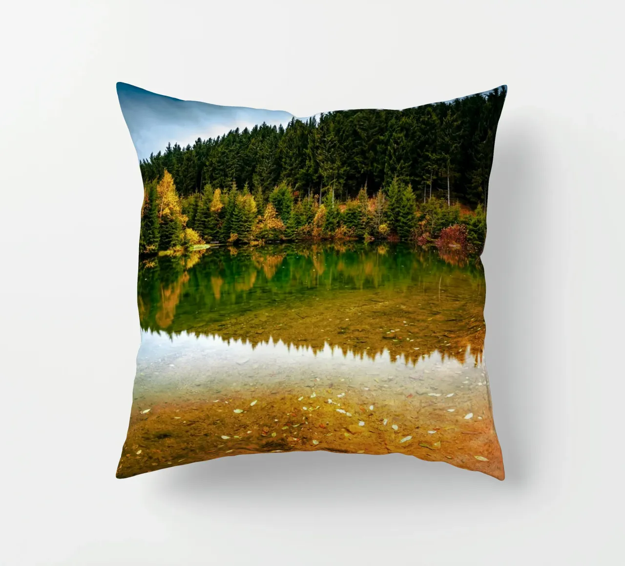 Kleiner See in Oberwiesenthal im Herbst cuscino da Marcus Beckert | Fotografie