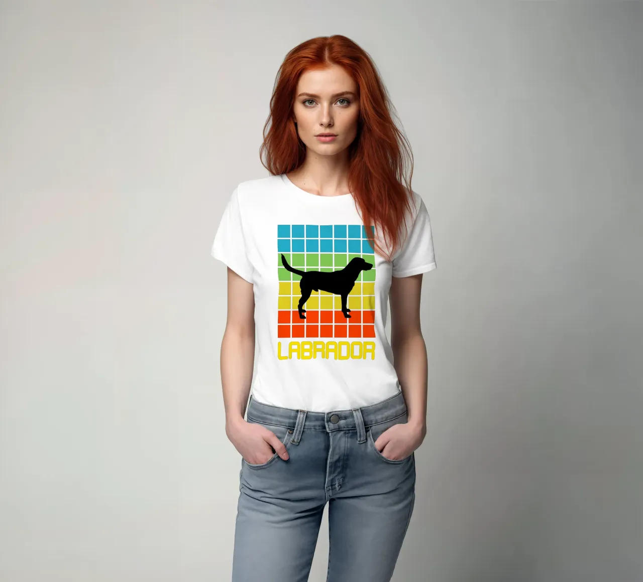LABRADOR QUADRATO RETRÒ t-shirt da ririedis