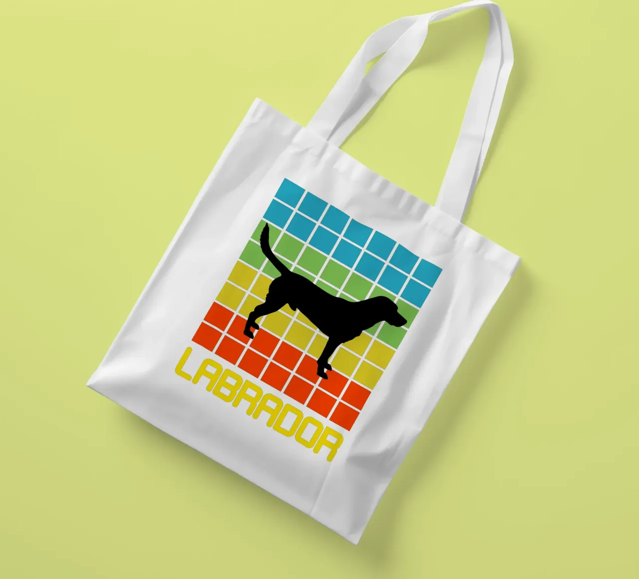 LABRADOR QUADRATO RETRÒ borsa in juta da ririedis