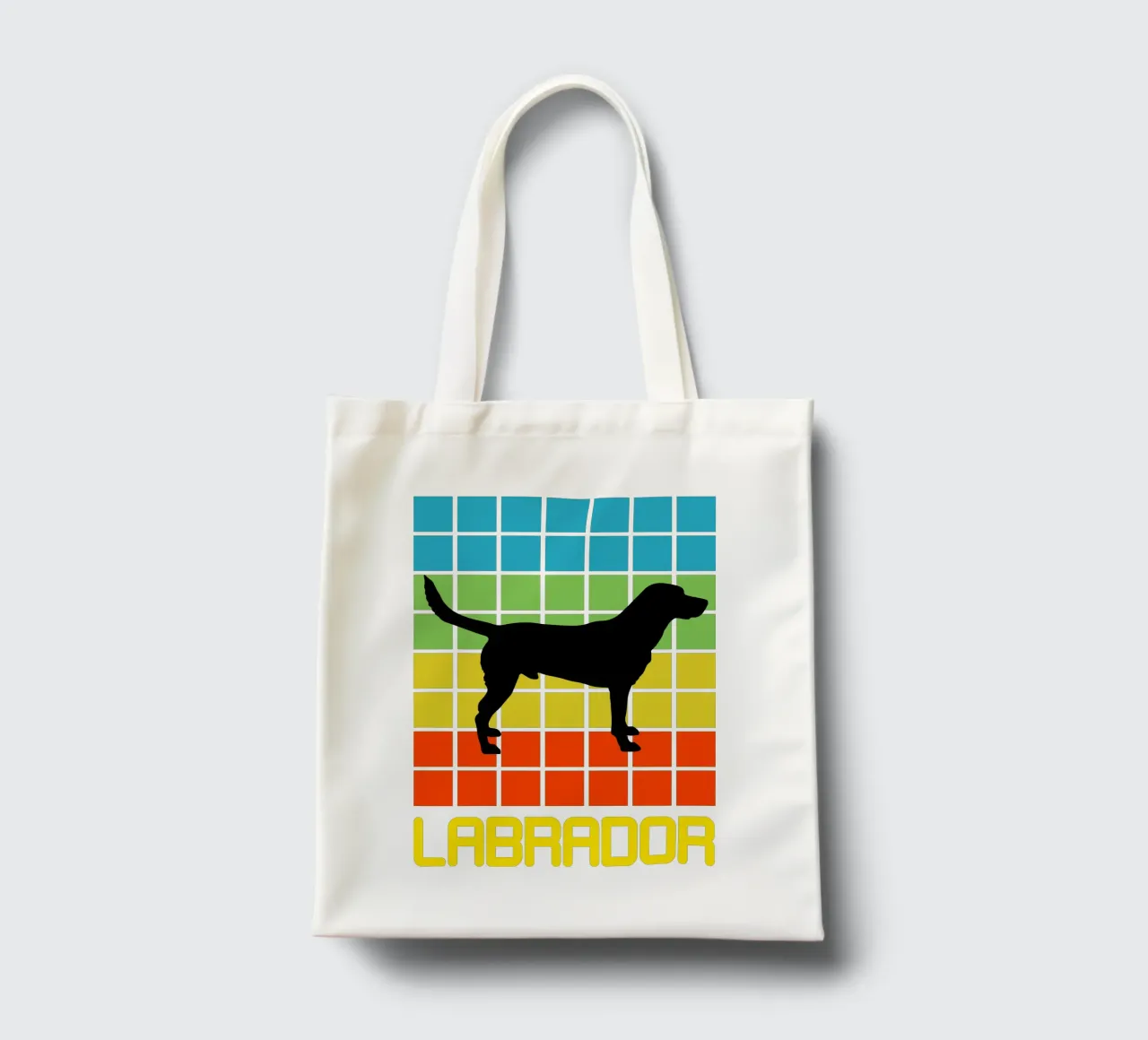 LABRADOR QUADRATO RETRÒ borsa in juta da ririedis