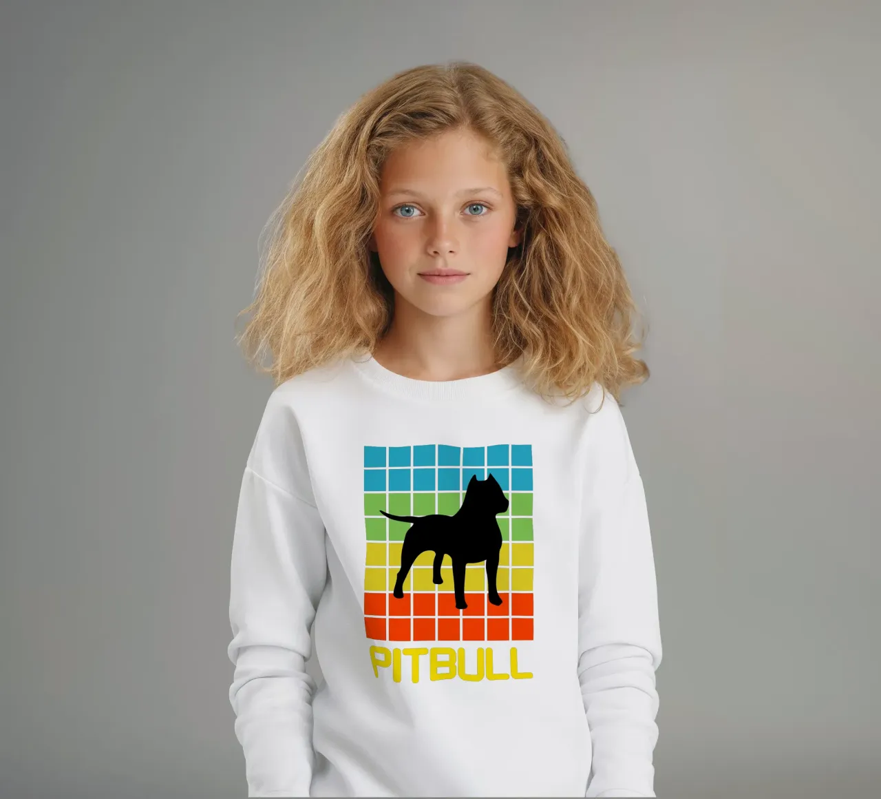 SQUARE RETRO PITBULL felpa bambino da ririedis