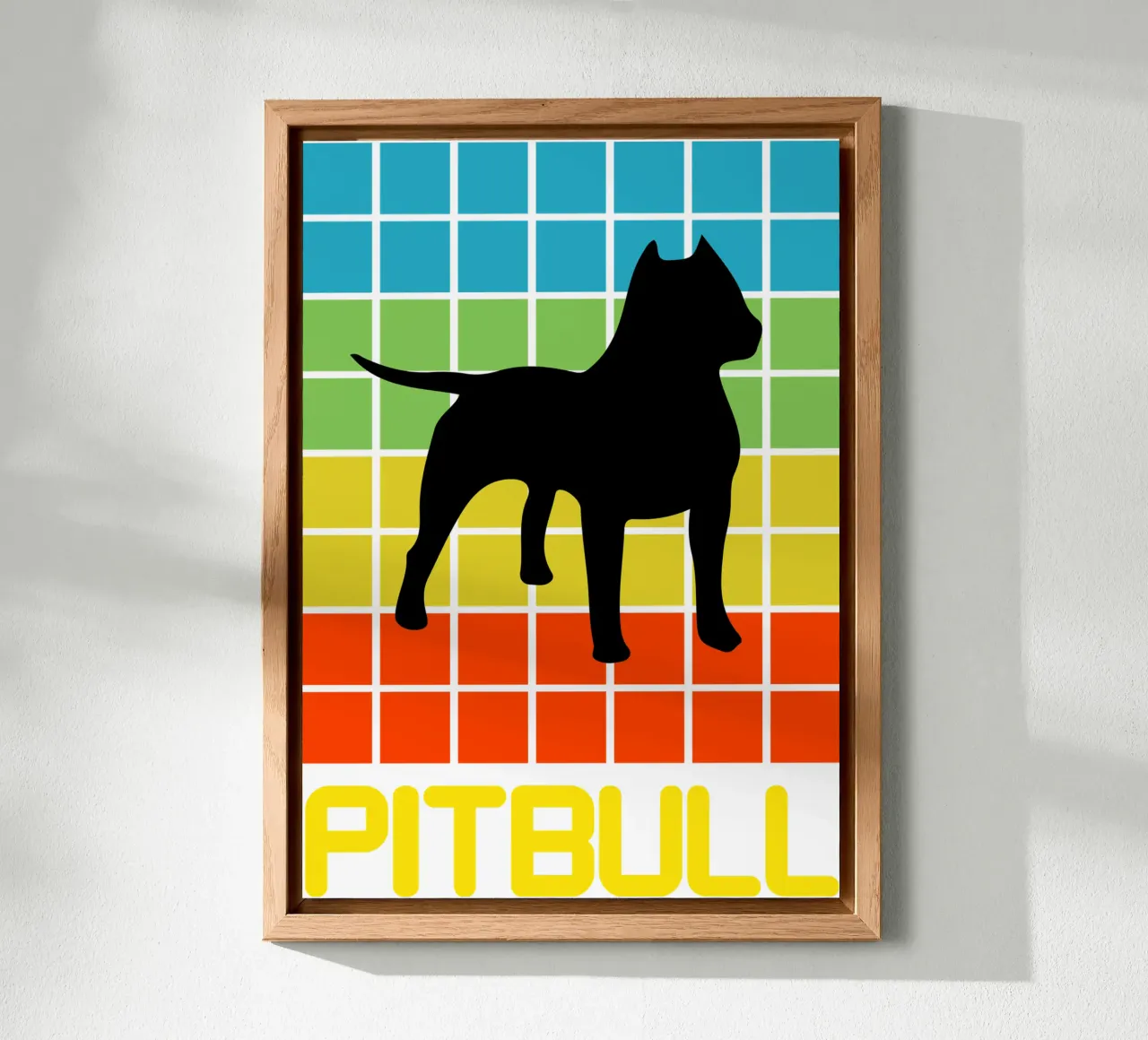SQUARE RETRO PITBULL alluminio dibond da ririedis