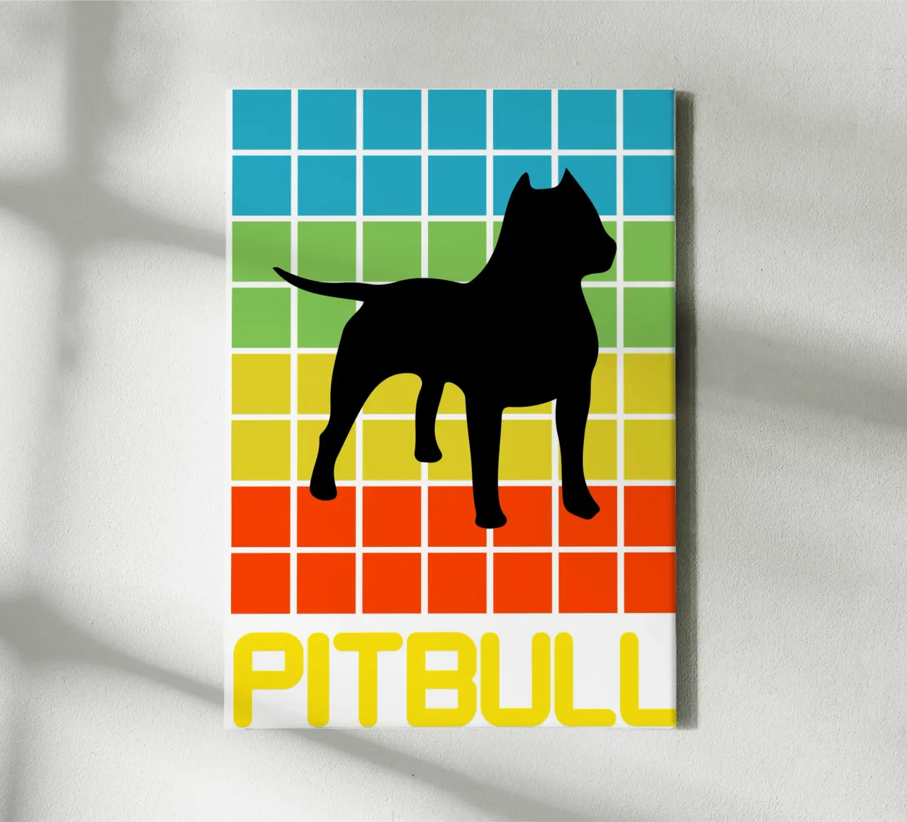 SQUARE RETRO PITBULL tela con Cornice a cassetta da ririedis