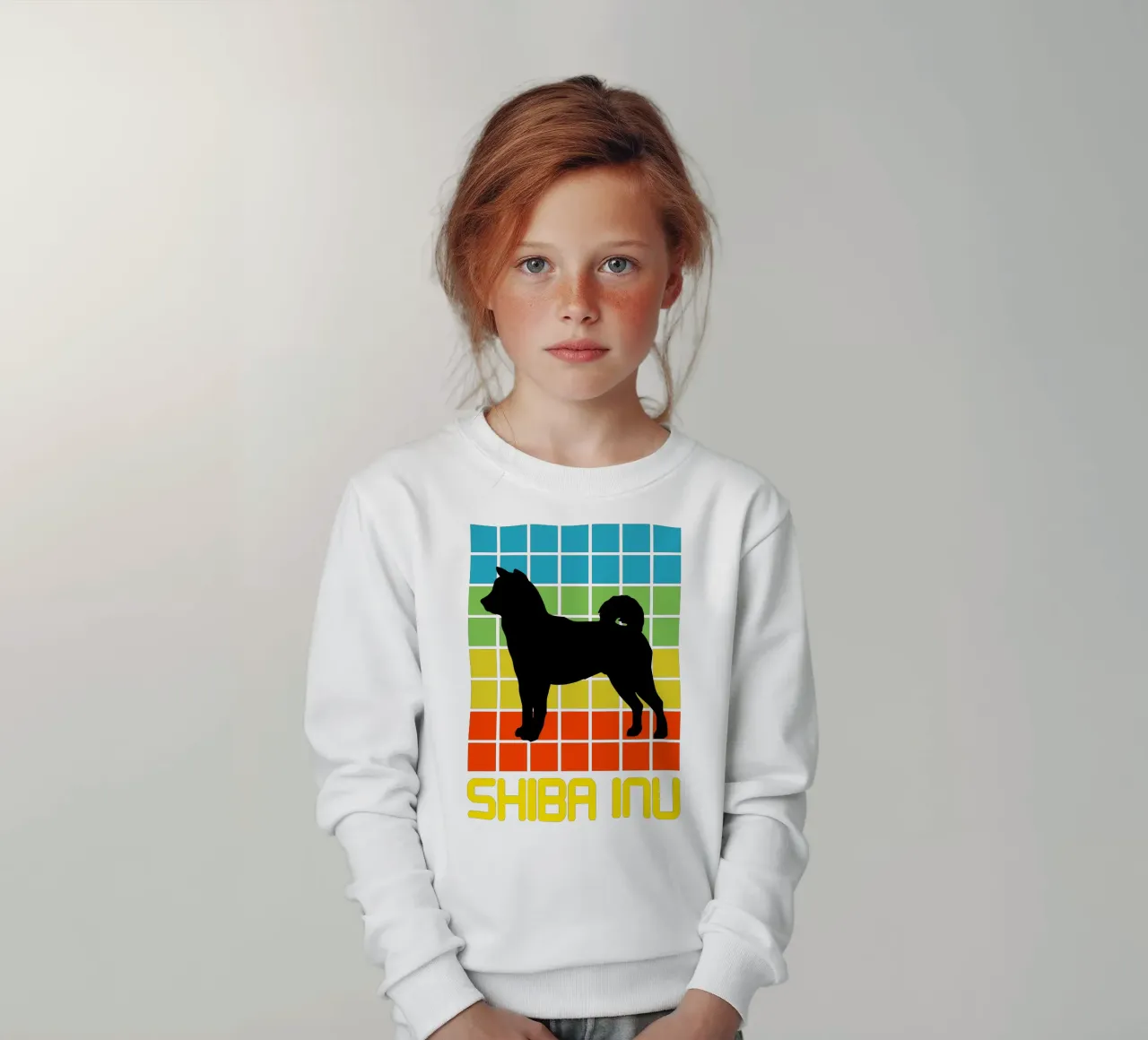 SQUARE RETRO SHIBA INU felpa bambino da ririedis