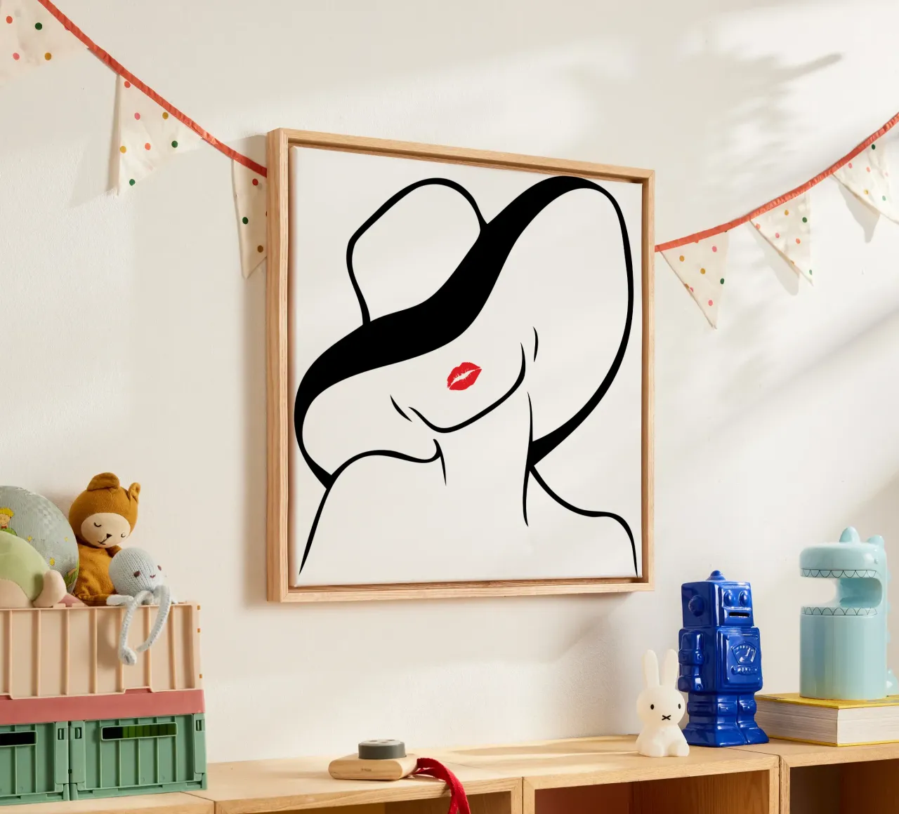 DONNE e CAPPELLI tela con Cornice a cassetta da ririedis