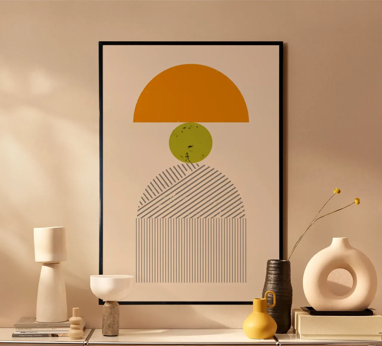 Gatti e puntini - Forma 06 poster con telaio in alluminio da The Artcircle