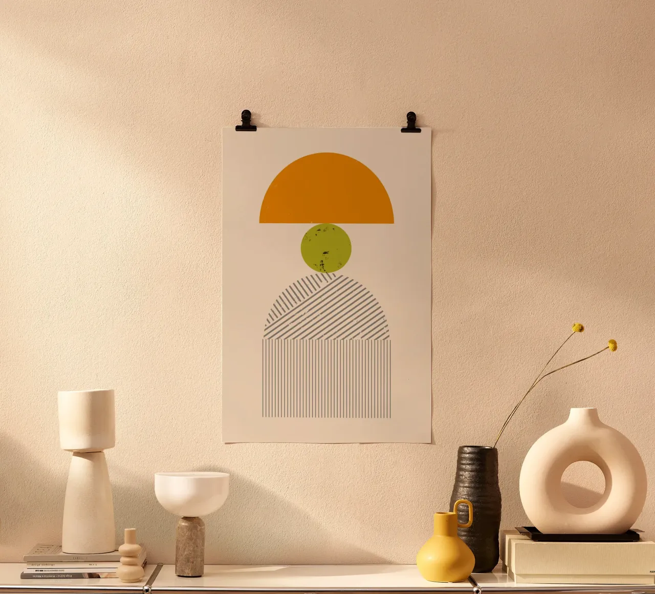 Gatti e puntini - Forma 06 poster con telaio in alluminio da The Artcircle