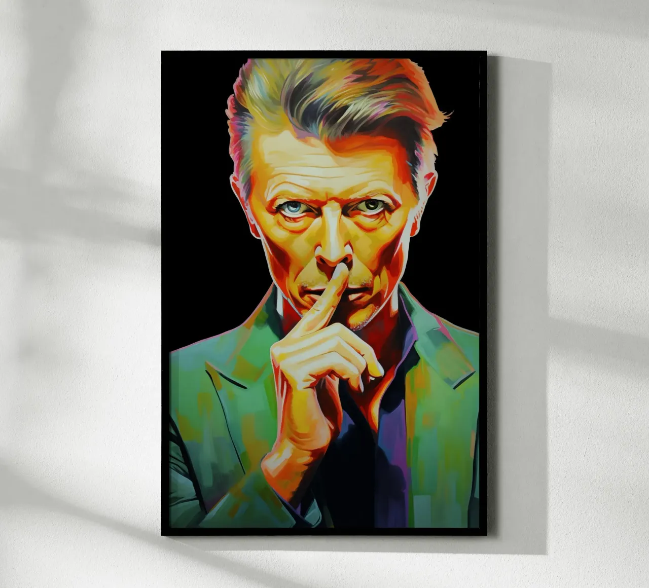 David Bowie, Stella eterna nera poster con telaio in plastica da Carinaprint